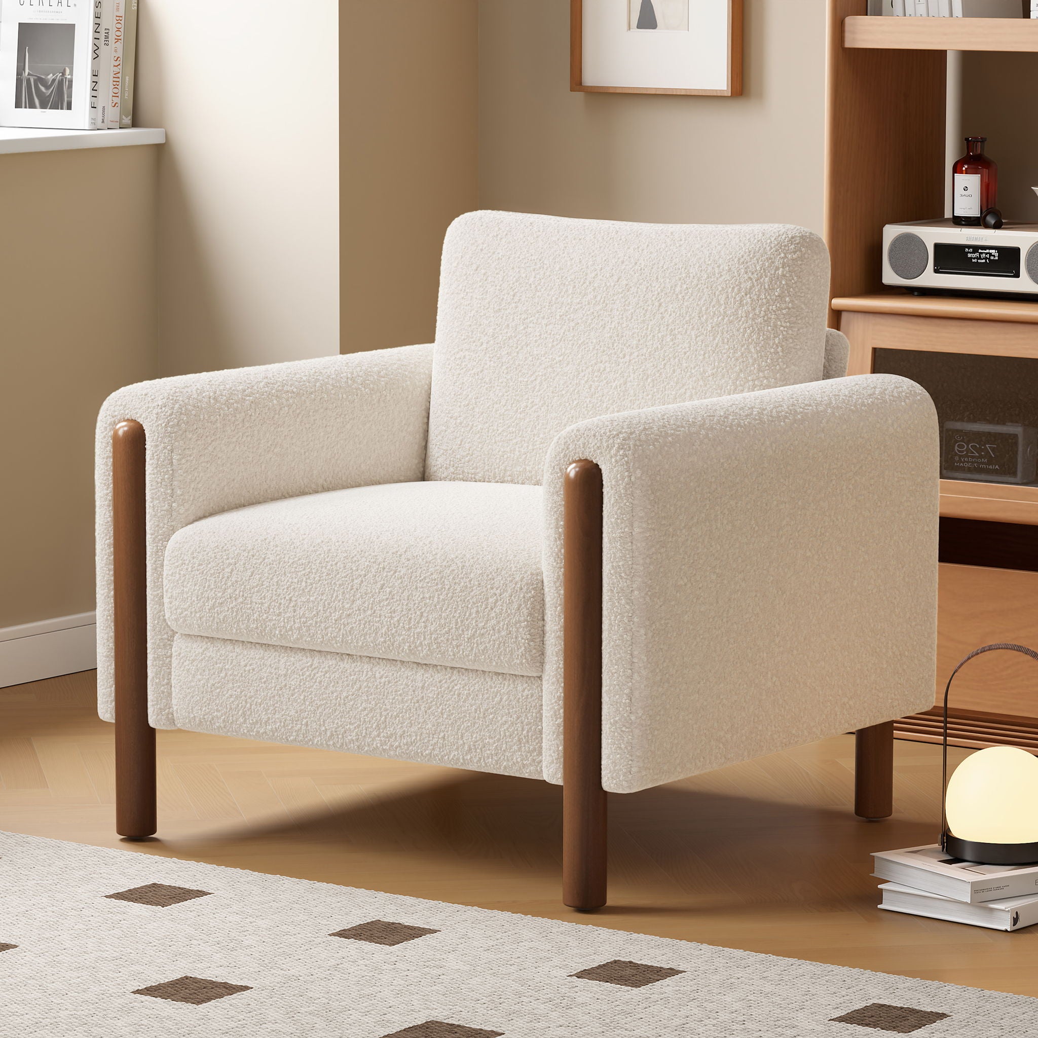 Oversized Accent Chair With Curved Armrests