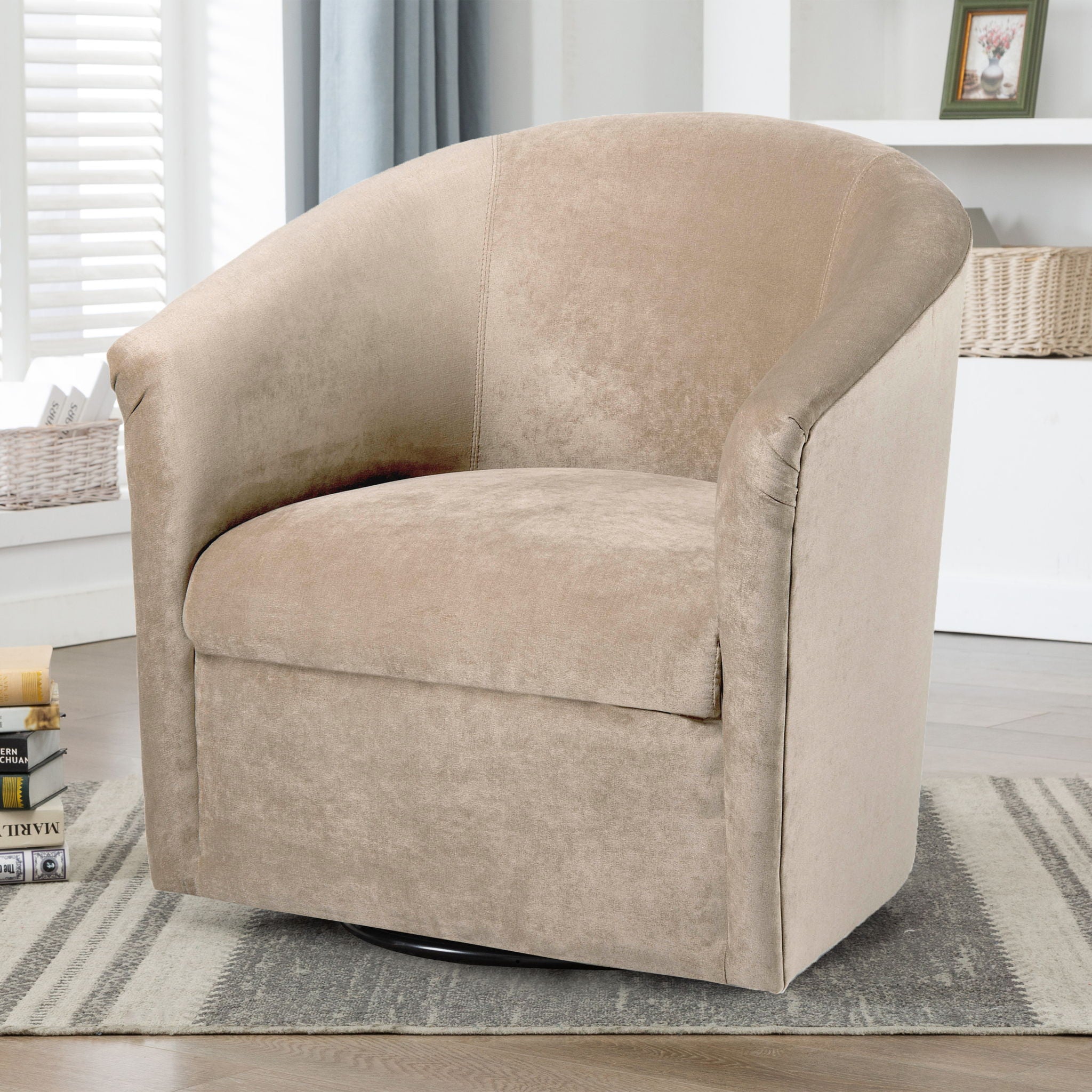 Eden - Swivel Chair With Microfiber Upholstery And Hardwood Frame