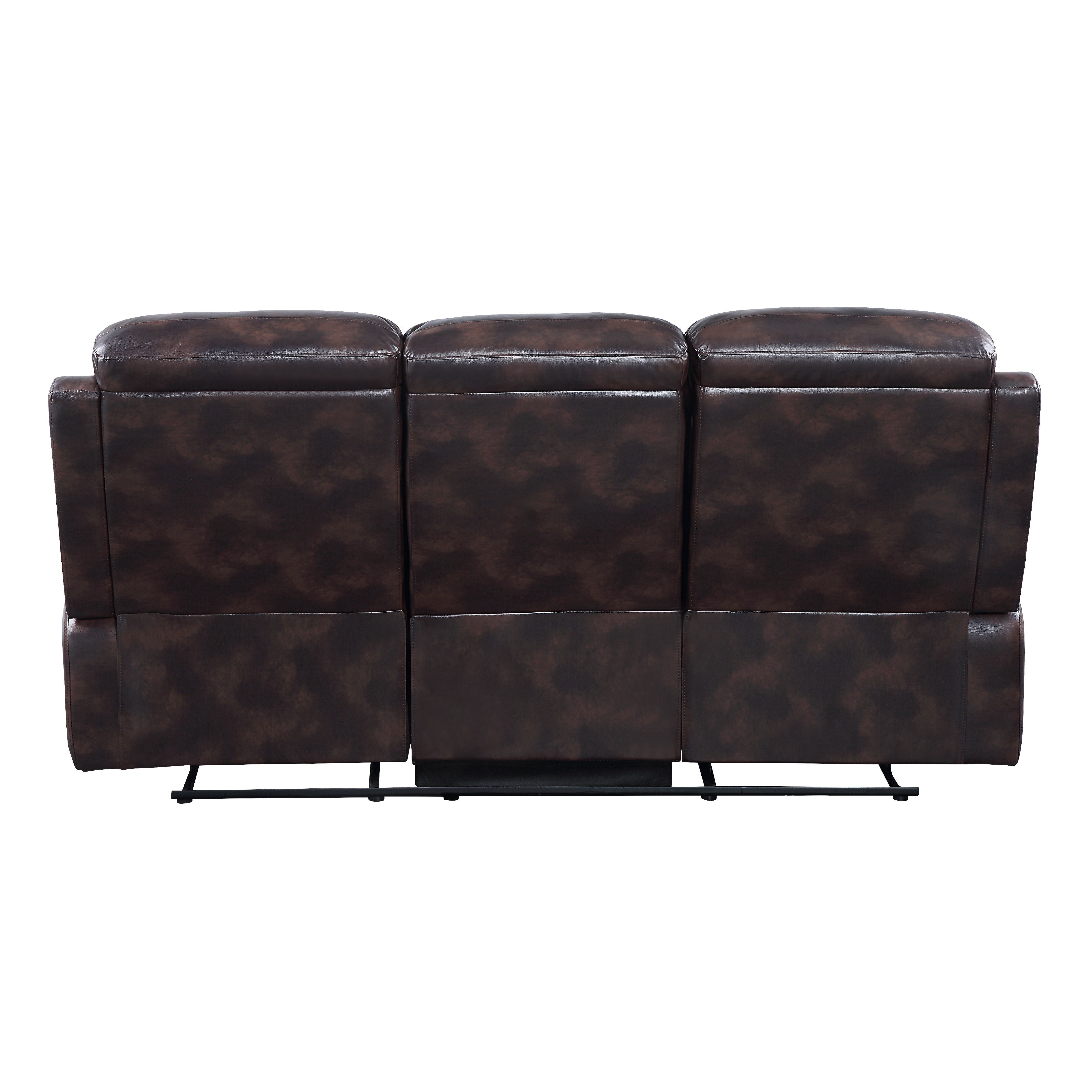ACME Perfiel - Sofa - 2 Tone Dark Brown Top Grain Leather | Meri Furniture