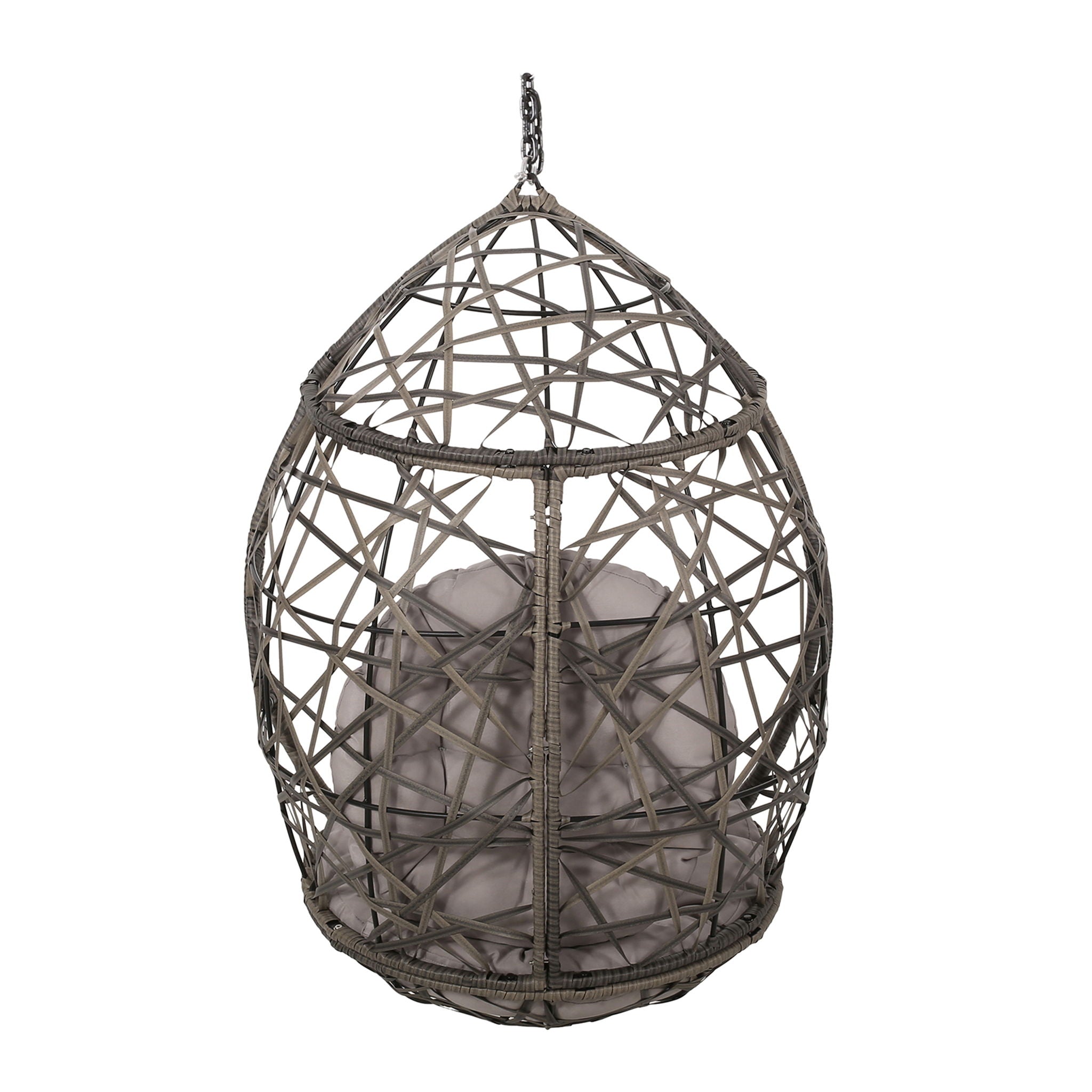 Marlin Hanging Egg Chair Basket With Teardrop Design - Gray