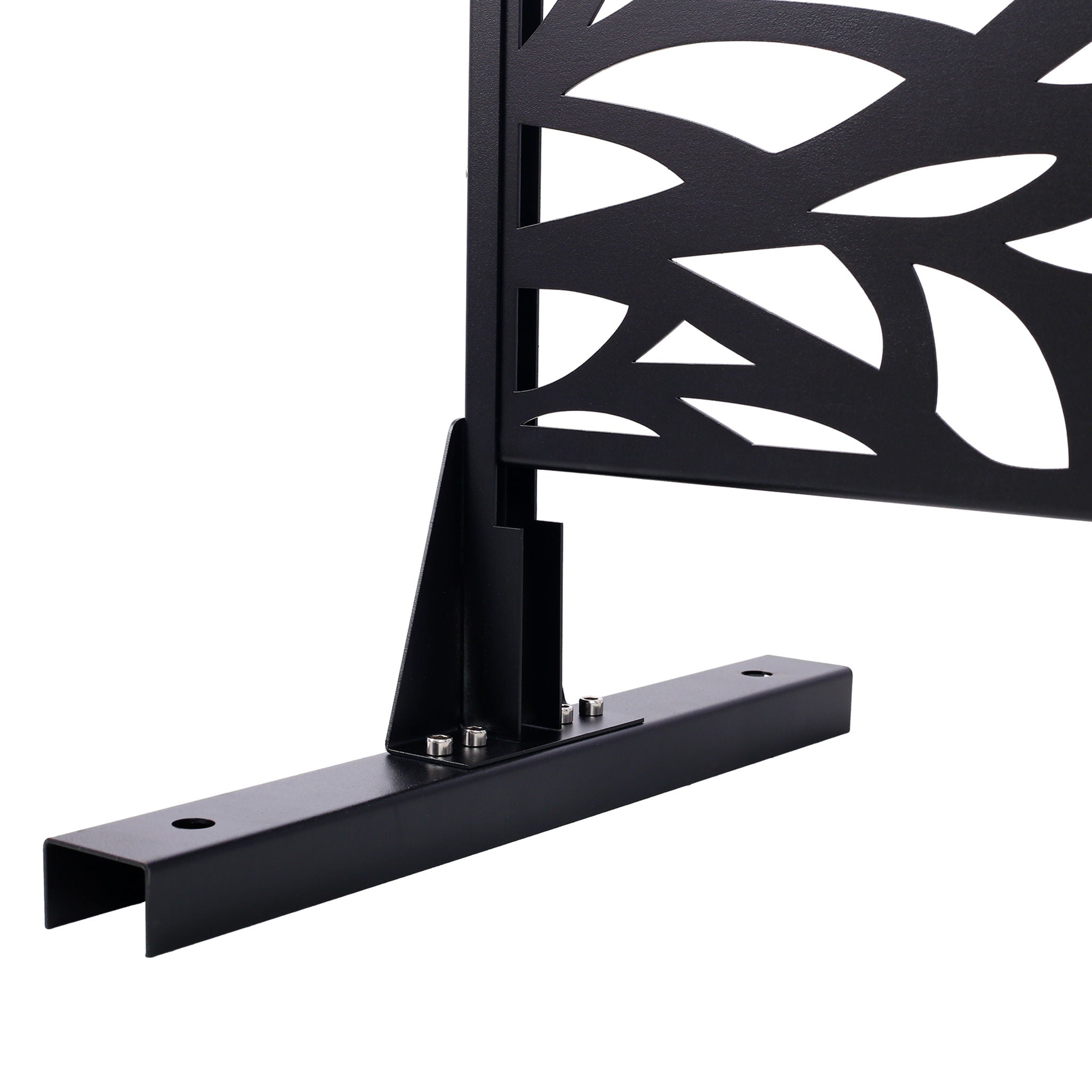 Outdoor & Indoor Privacy Screen Metal Privacy Screen, Freestanding Decorative Privacy Screen For Deck Balcony Patio - Black