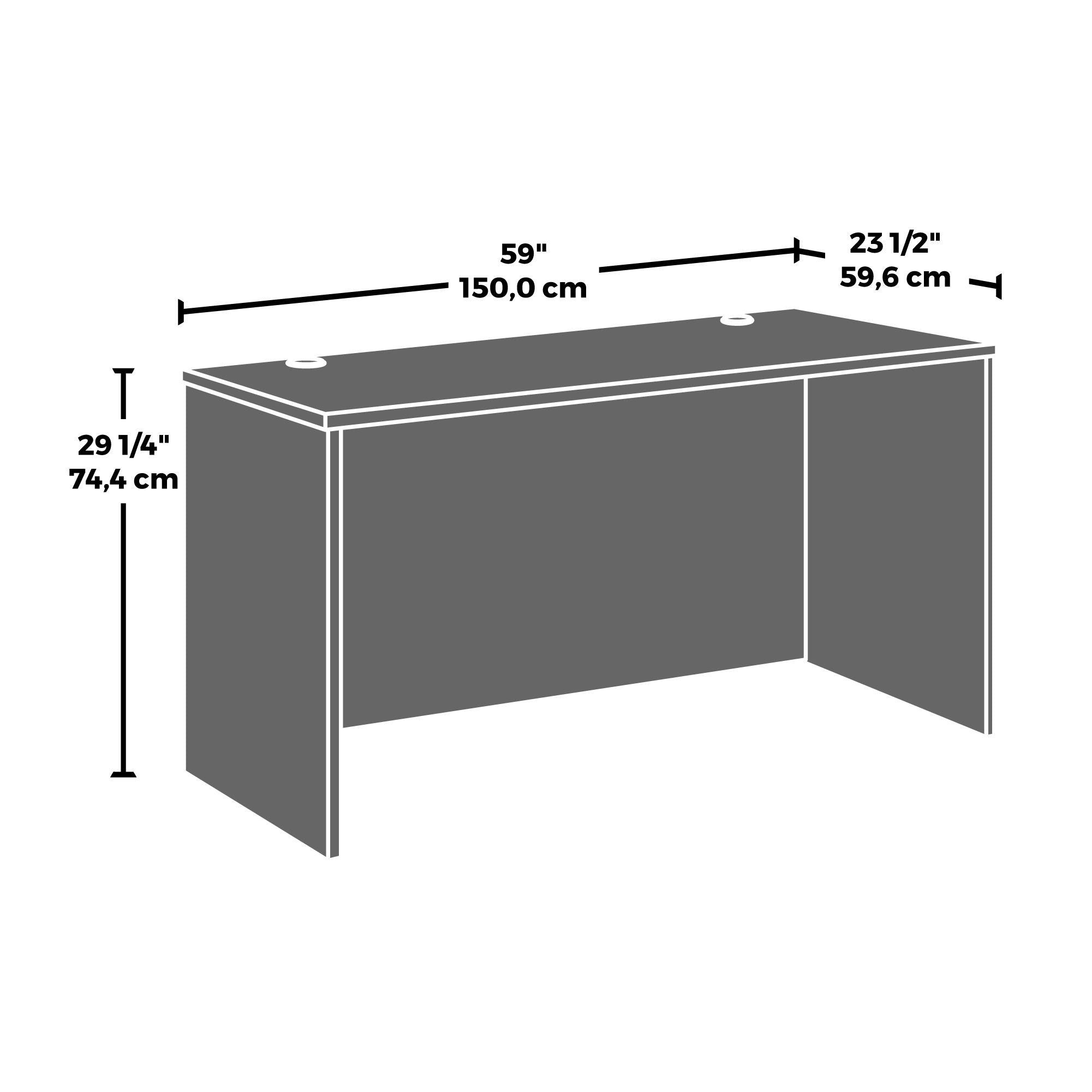 Commercial Desk 60" x 24" in Hudson Elm