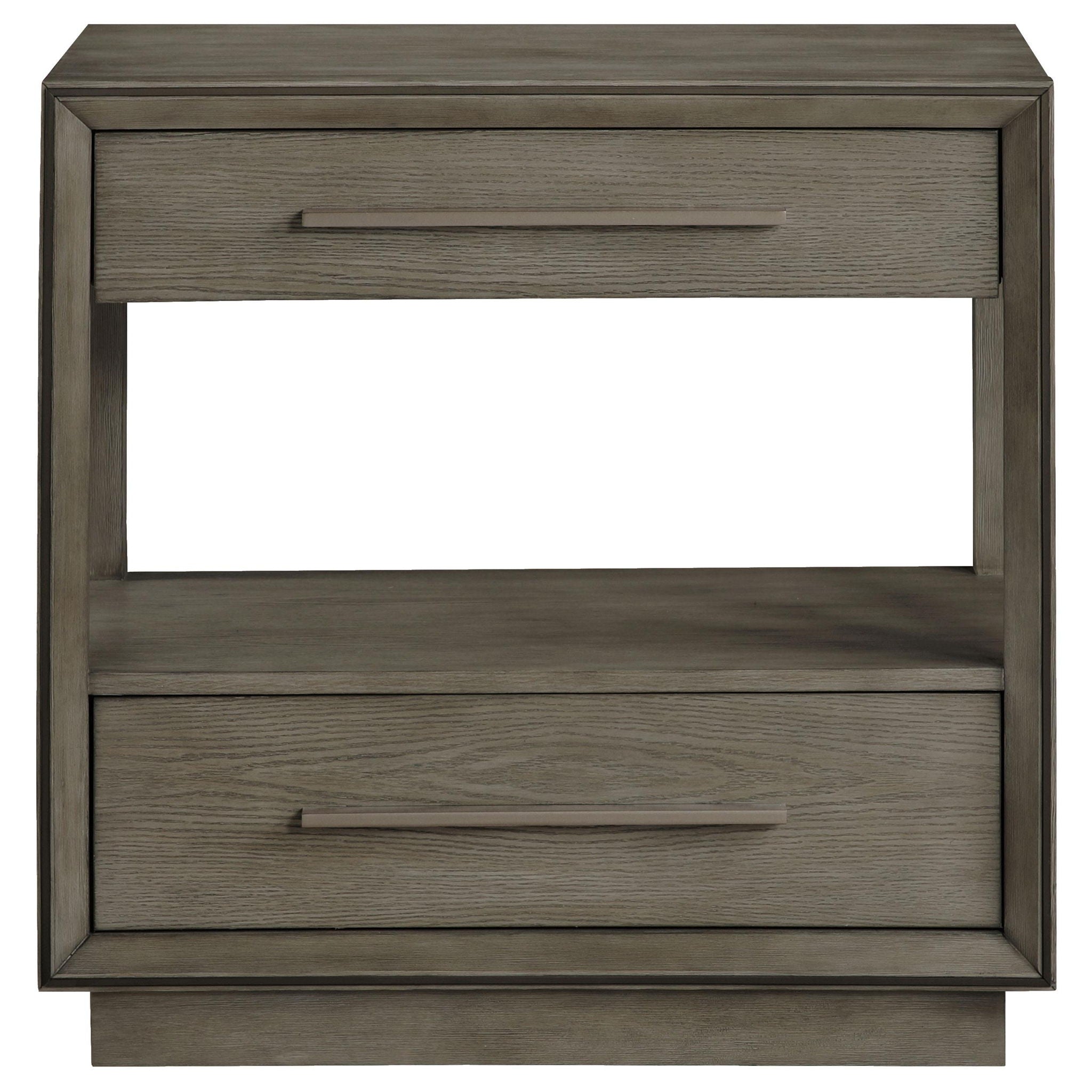 Durango 2-drawer Nightstand Bedside Table Taupe Oak