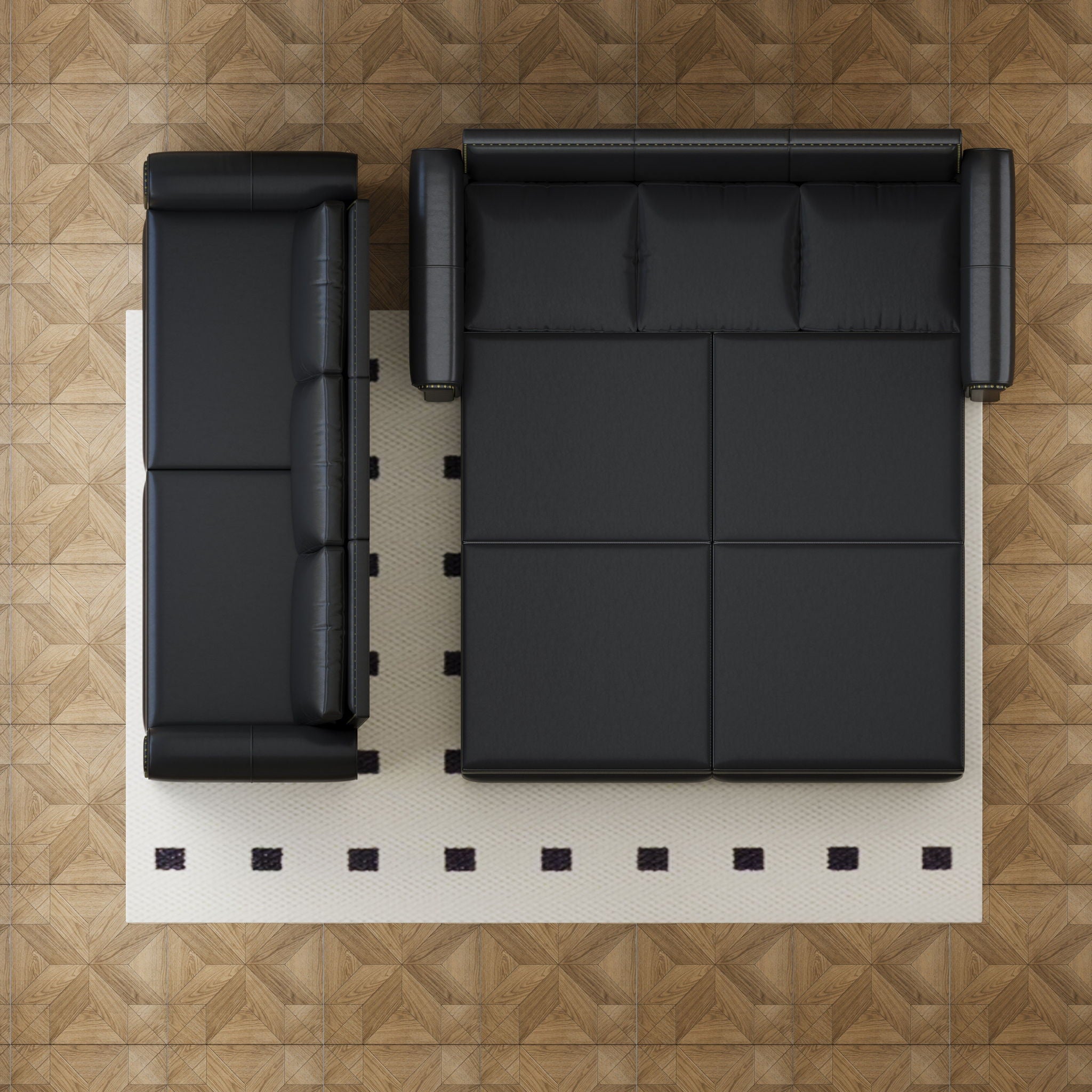 3 In 1 Convertible Sleeper Sofa With Nailhead Trim & Rolled Arm