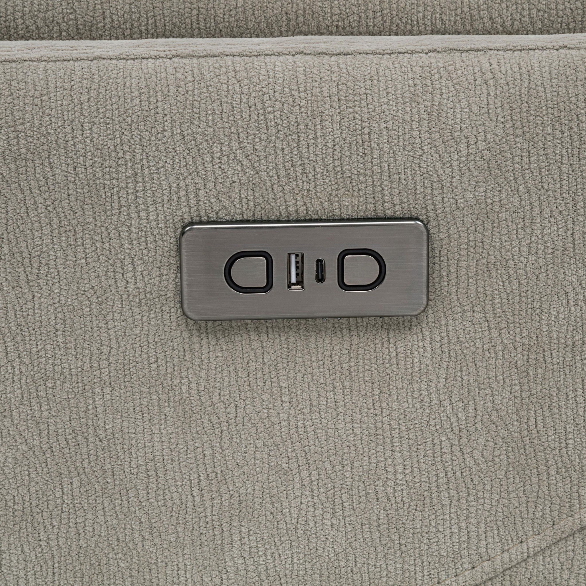 Adler Upholstered Power Swivel Glider Recliner Ivory