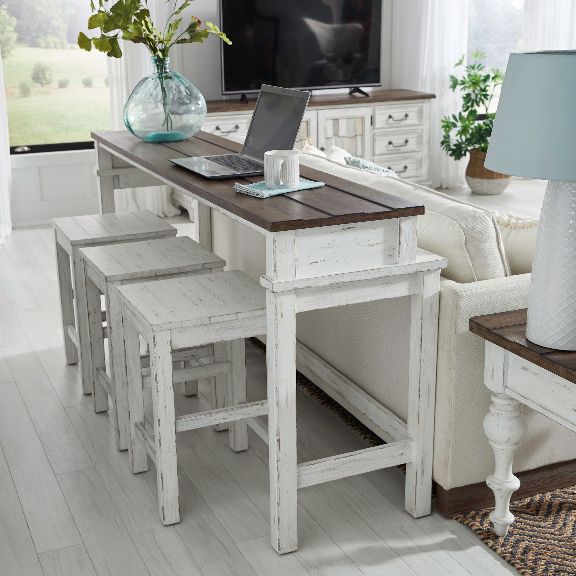 Liberty Furniture River Place - 4 Piece Living Room Set - White | Meri Furniture