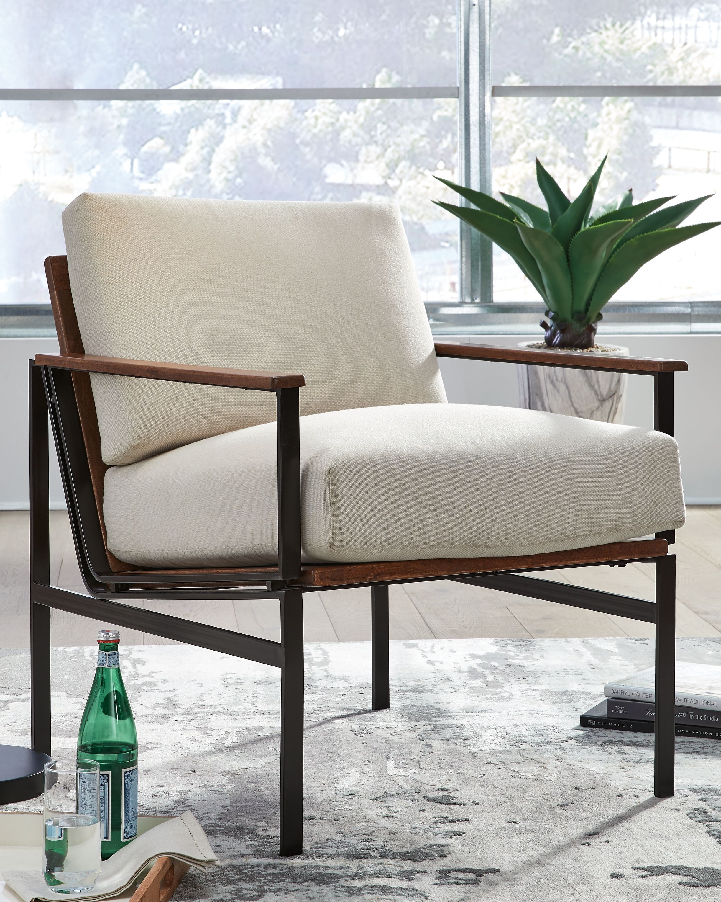 Ashley Furniture Tilden - Ivory / Brown - Accent Chair | Meri Furniture