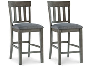 Ashley Furniture Hallanden - Black / Gray - Upholstered Barstool (Set of 2) | Meri Furniture