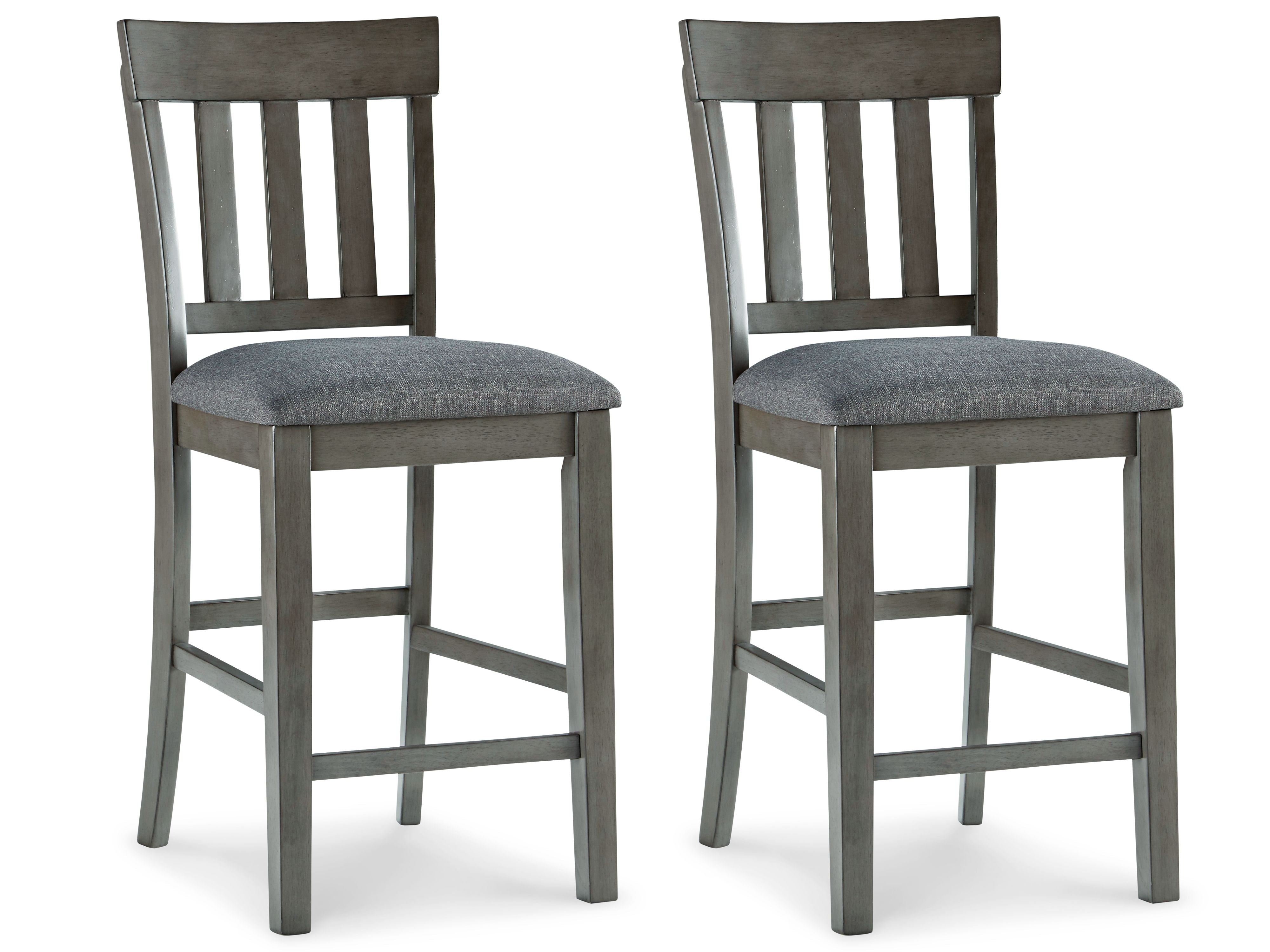 Ashley Furniture Hallanden - Black / Gray - Upholstered Barstool (Set of 2) | Meri Furniture