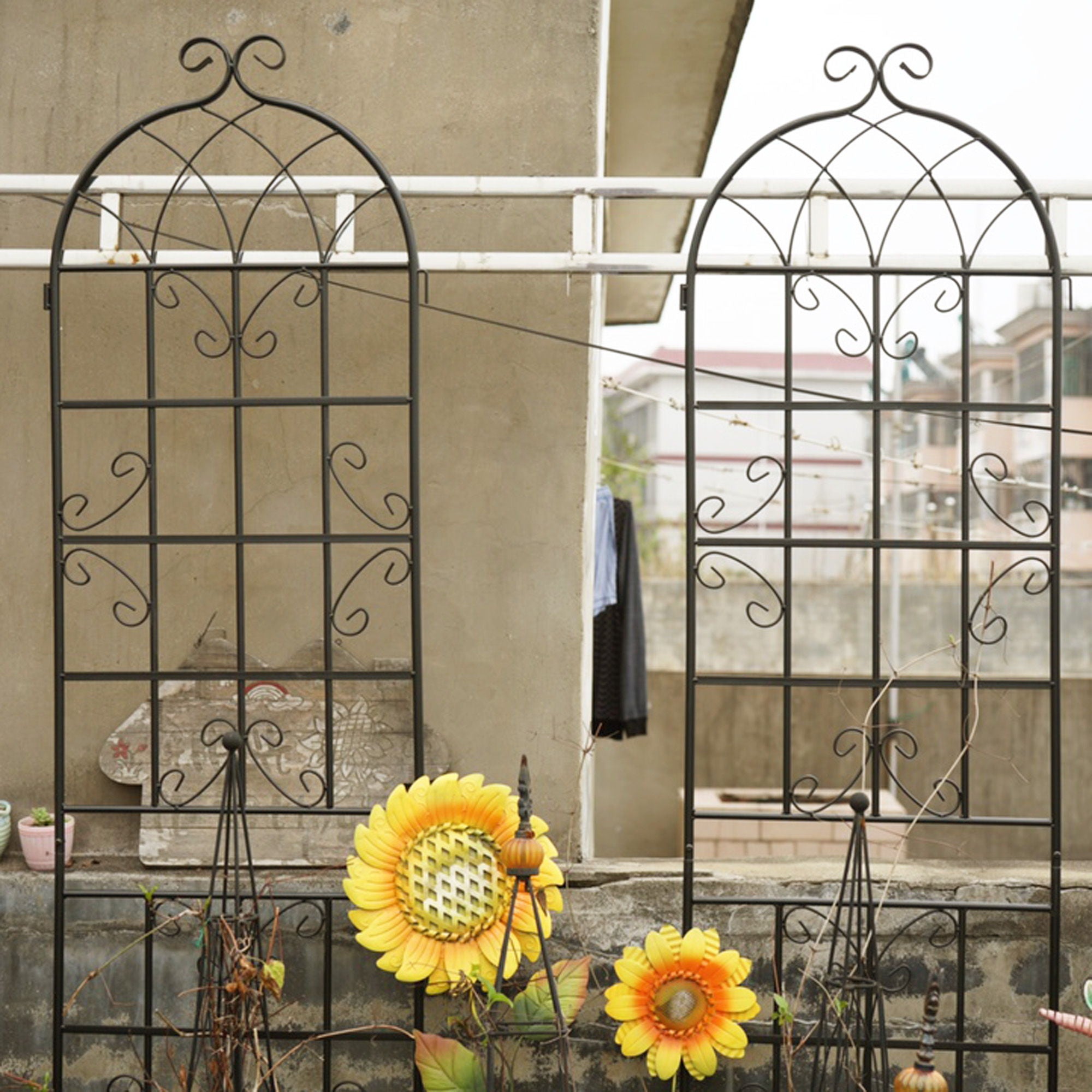 Metal Garden Rustproof Trellis For Climbing Plants Outdoor Flower Support
