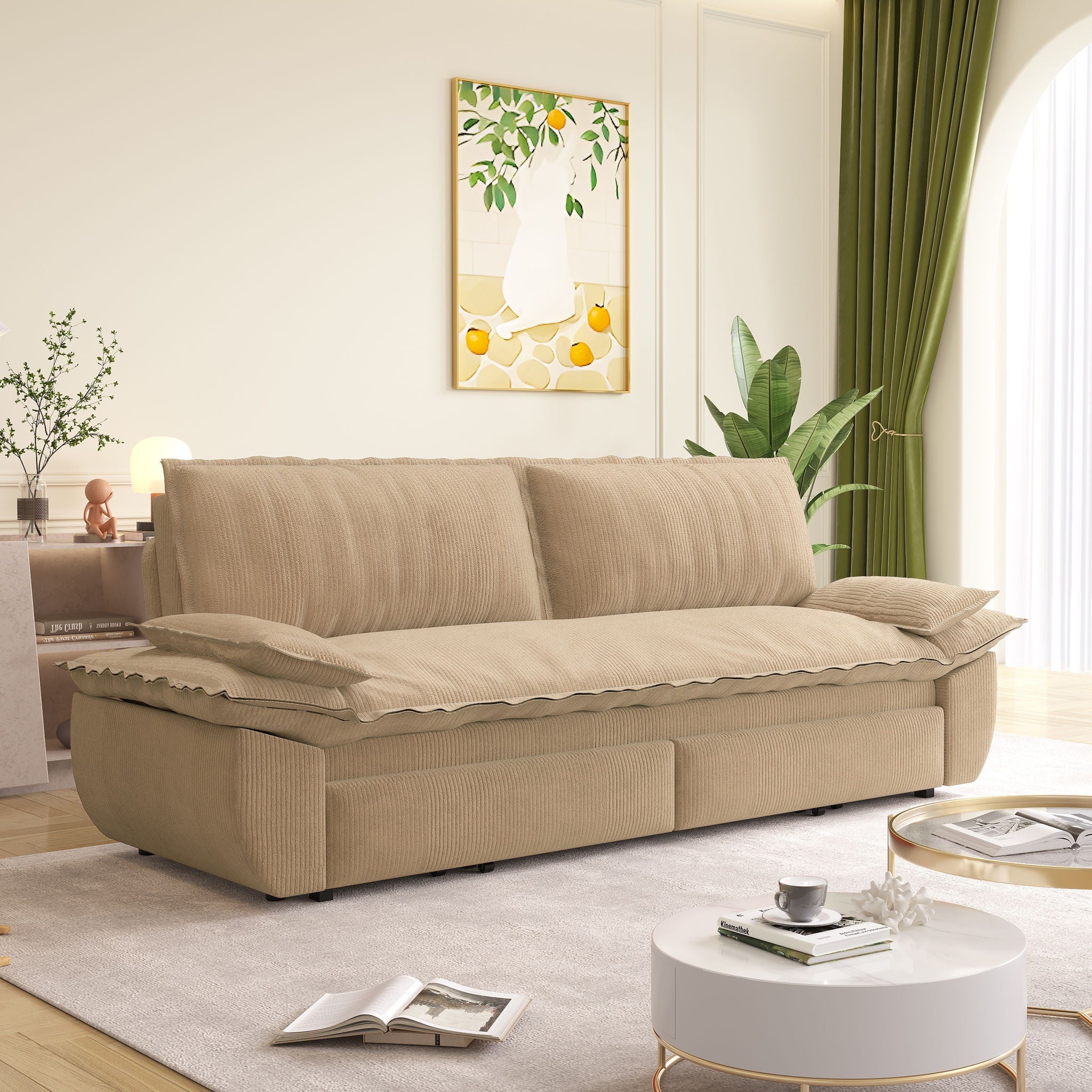 Queen Pull Out Bed, 3 In 1 Convertible Sleeper Sofa