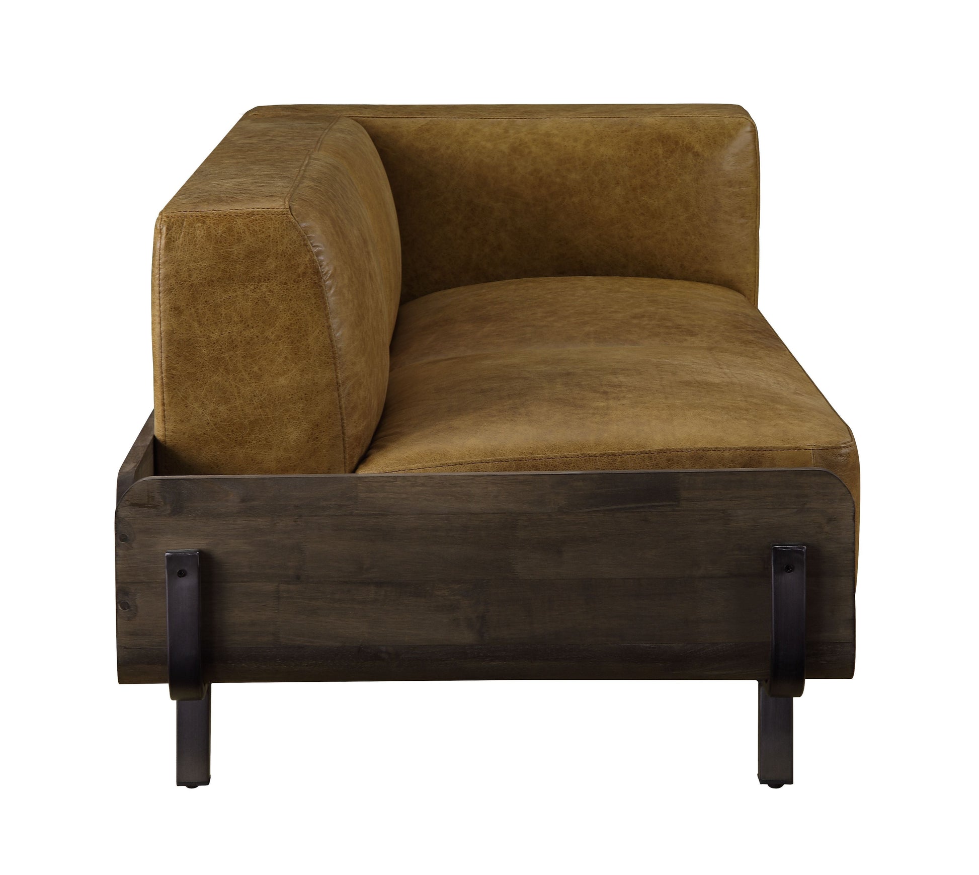ACME Blanca - Sofa - Chestnut Top Grain Leather & Rustic Oak | Meri Furniture