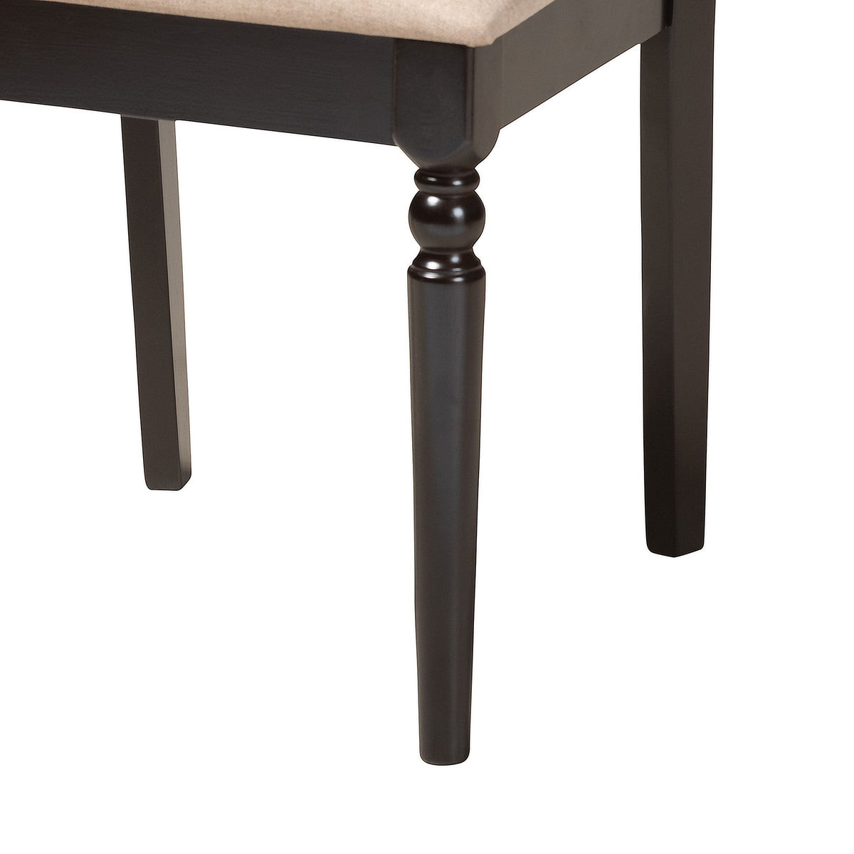 Sadie Modern Beige Fabric and Espresso Brown Finished Wood 5-Piece Dining Set