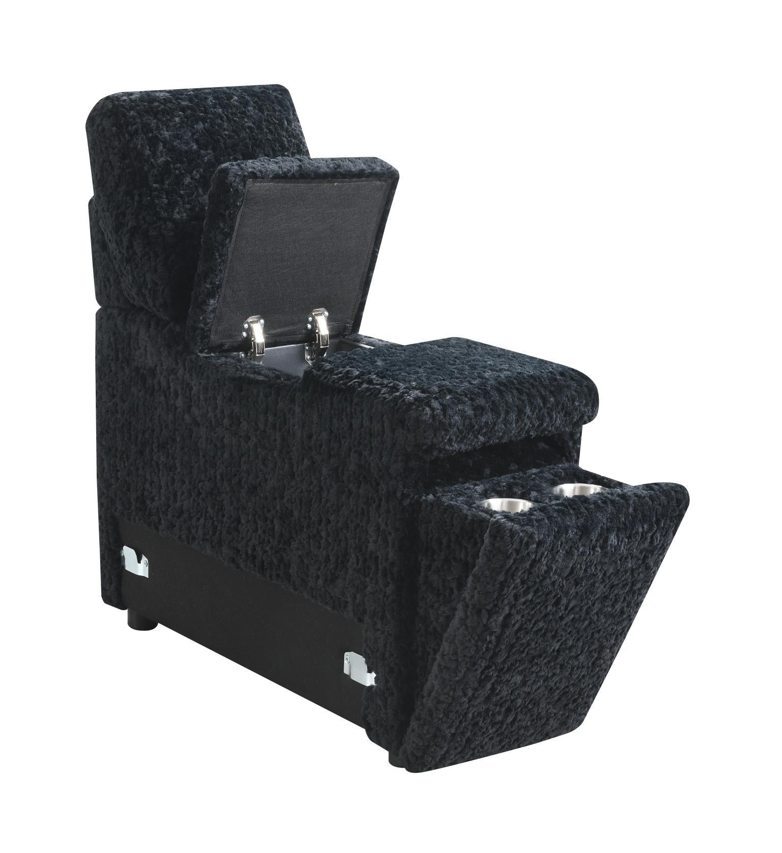 U281 - 6 Piece Setional With Right Chaise (1 LAF + 1 Wedge + 2 Armless Chair + 1 Console + 1 RAF Chaise) - Black