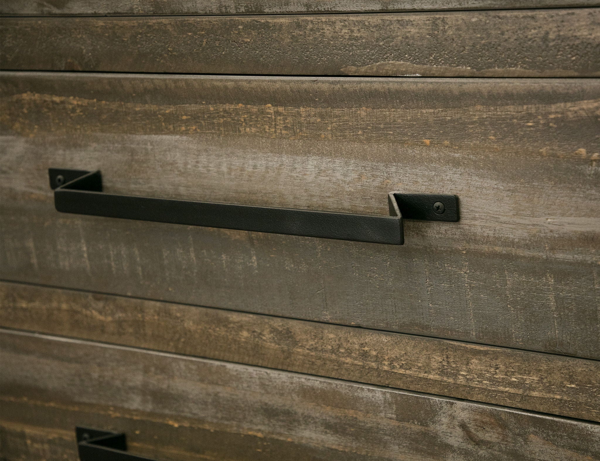 Loft - Buffet And Hutch With 6 Drawers / 6 Doors - Two Tone Gray / Brown