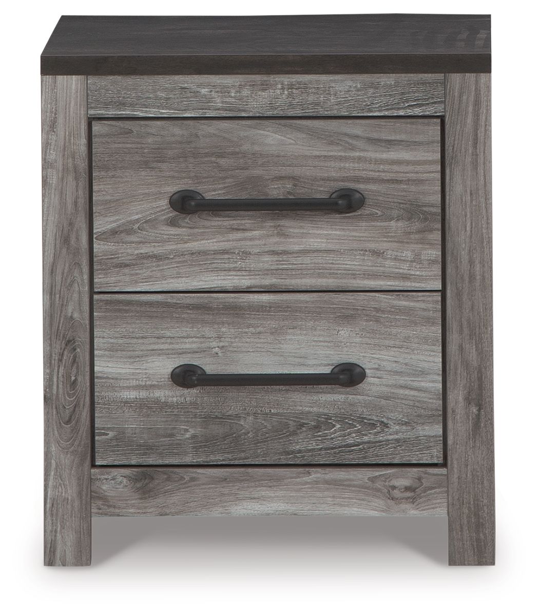 Signature Design by Ashley® Bronyan - Dark Gray - Two Drawer Night Stand | Meri Furniture