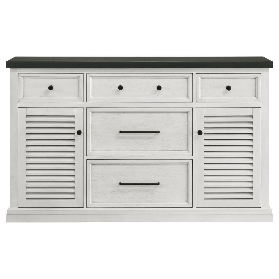Coaster Fine Furniture Aventine - 5-Drawer Sideboard Buffet Cabinet - Vintage White | Meri Furniture