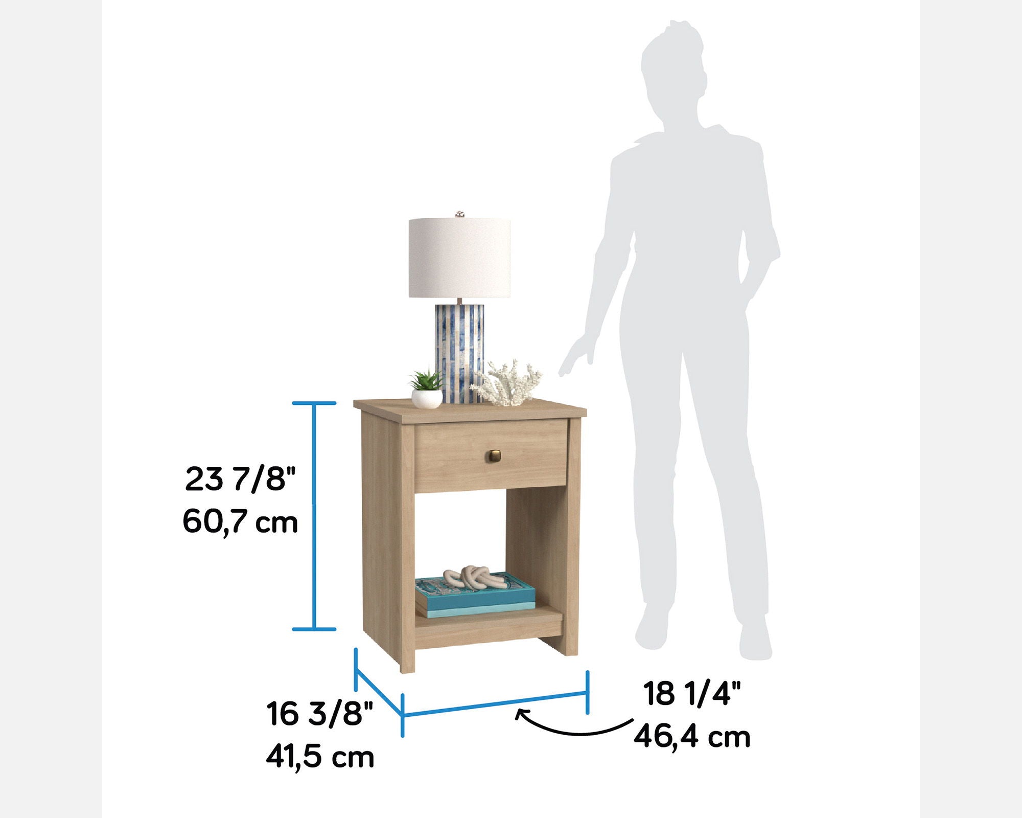 End Table with Drawer in Harvest Walnut