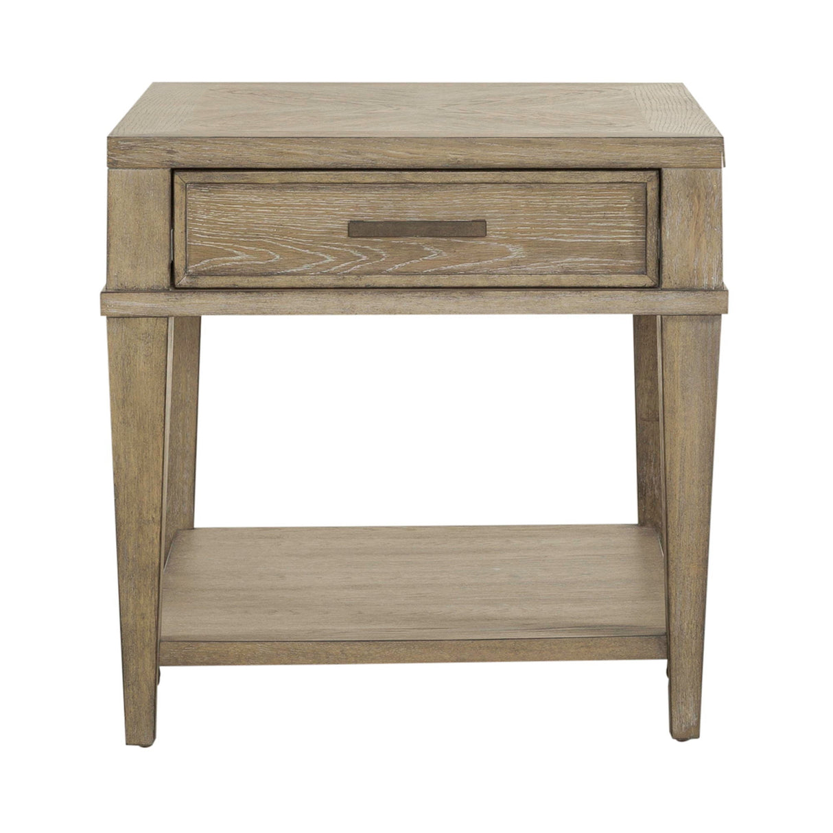 Liberty Furniture Devonshire - Drawer End Table - Weathered Sandstone | Meri Furniture