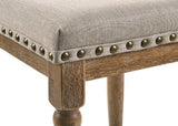 Farsiris - Stool (Set of 2) - Beige Fabric & Weathered Oak Finish