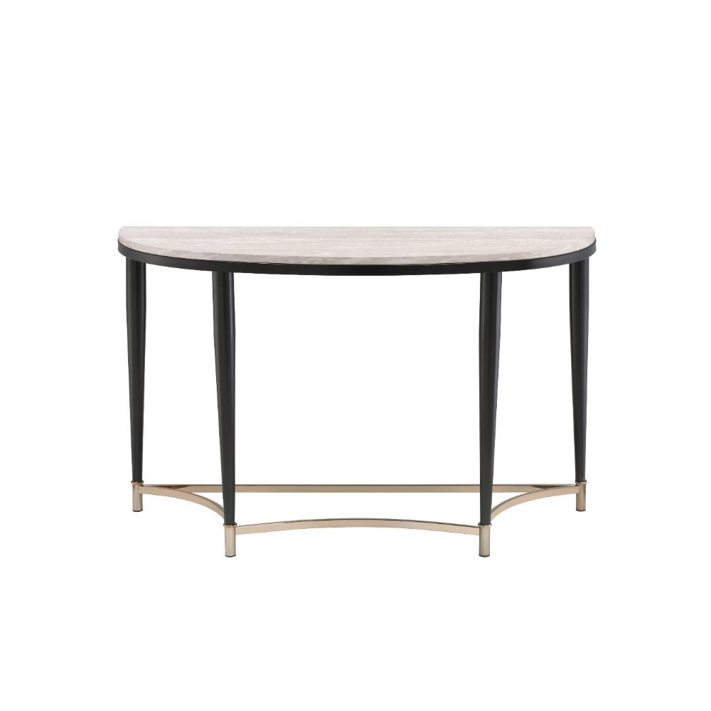 Ayser - Accent Table - White Washed & Black