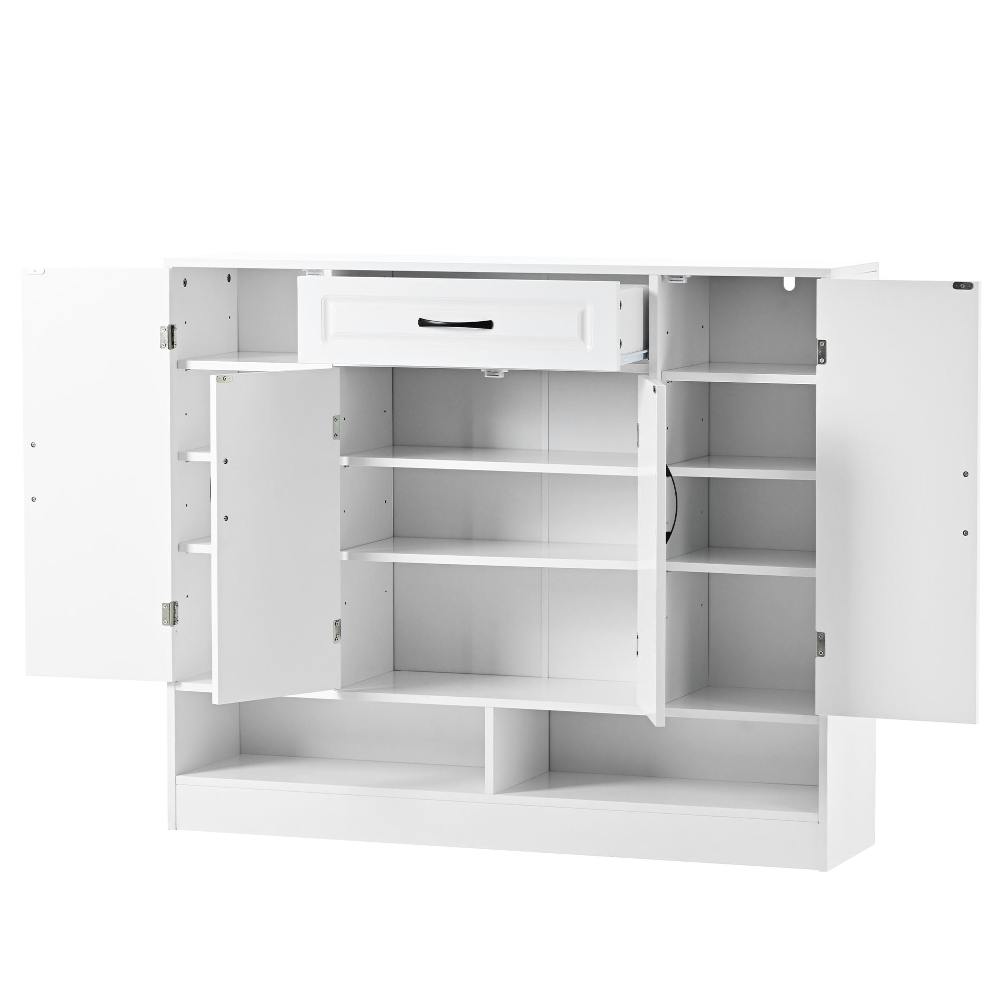Sleek And Modern Shoe Cabinet With Adjustable Shelves, Space Saving Design