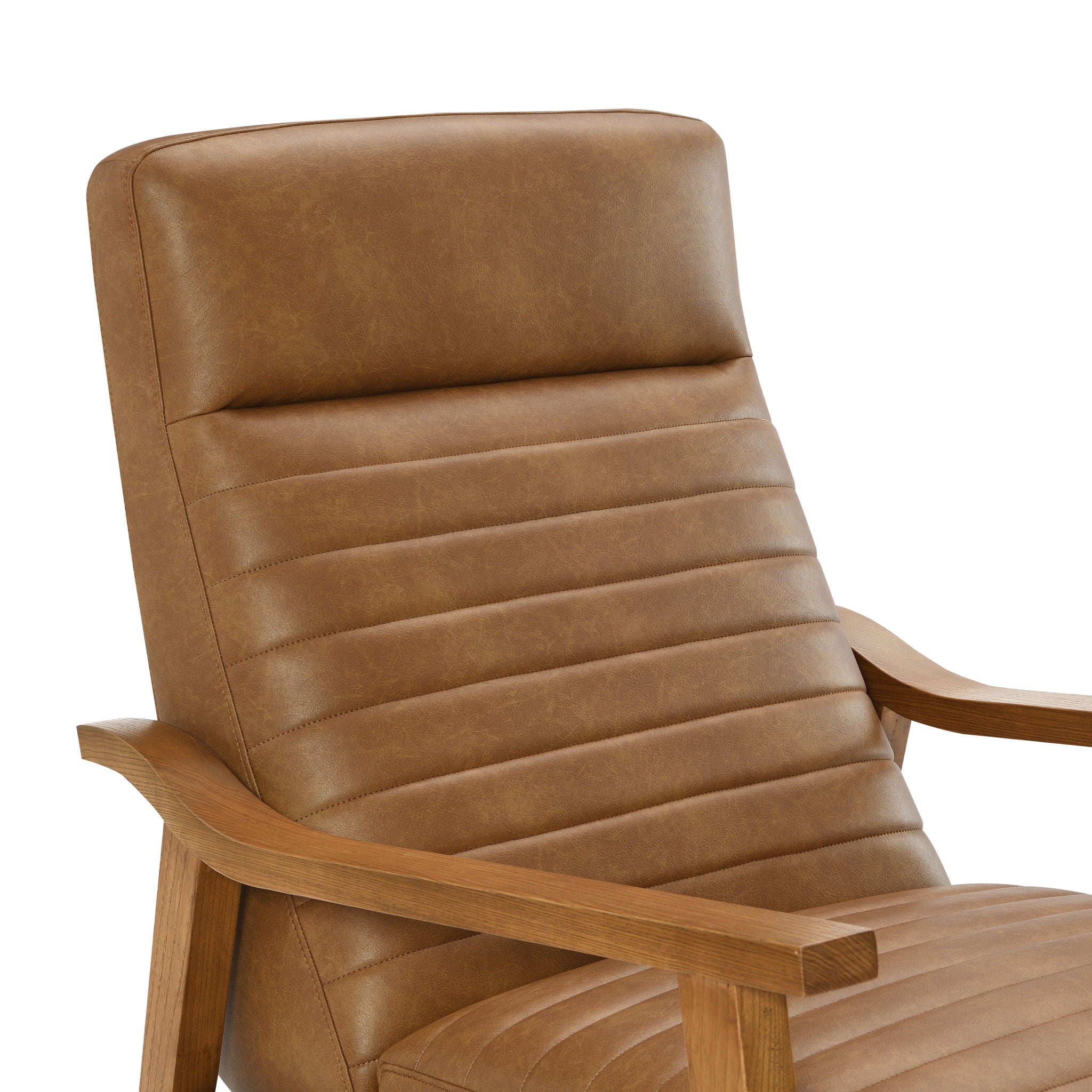 Asher - Modern Push Back Recliner With Wood Arms
