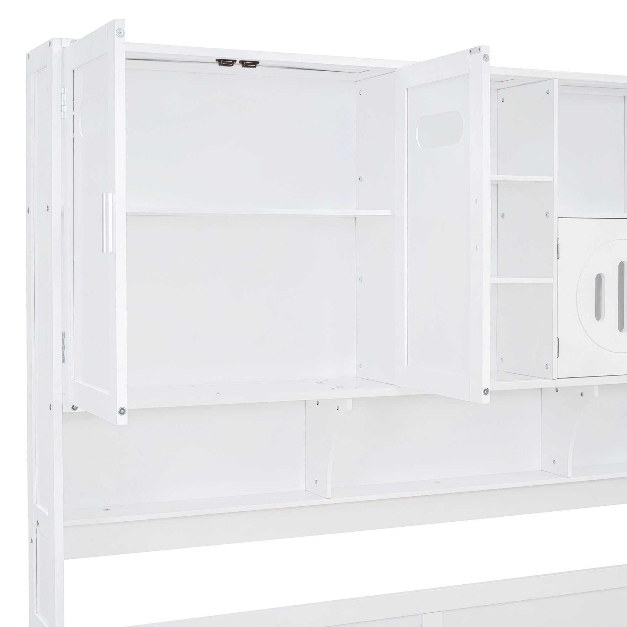 Daybed With All-In-One Cabinet And Shelf