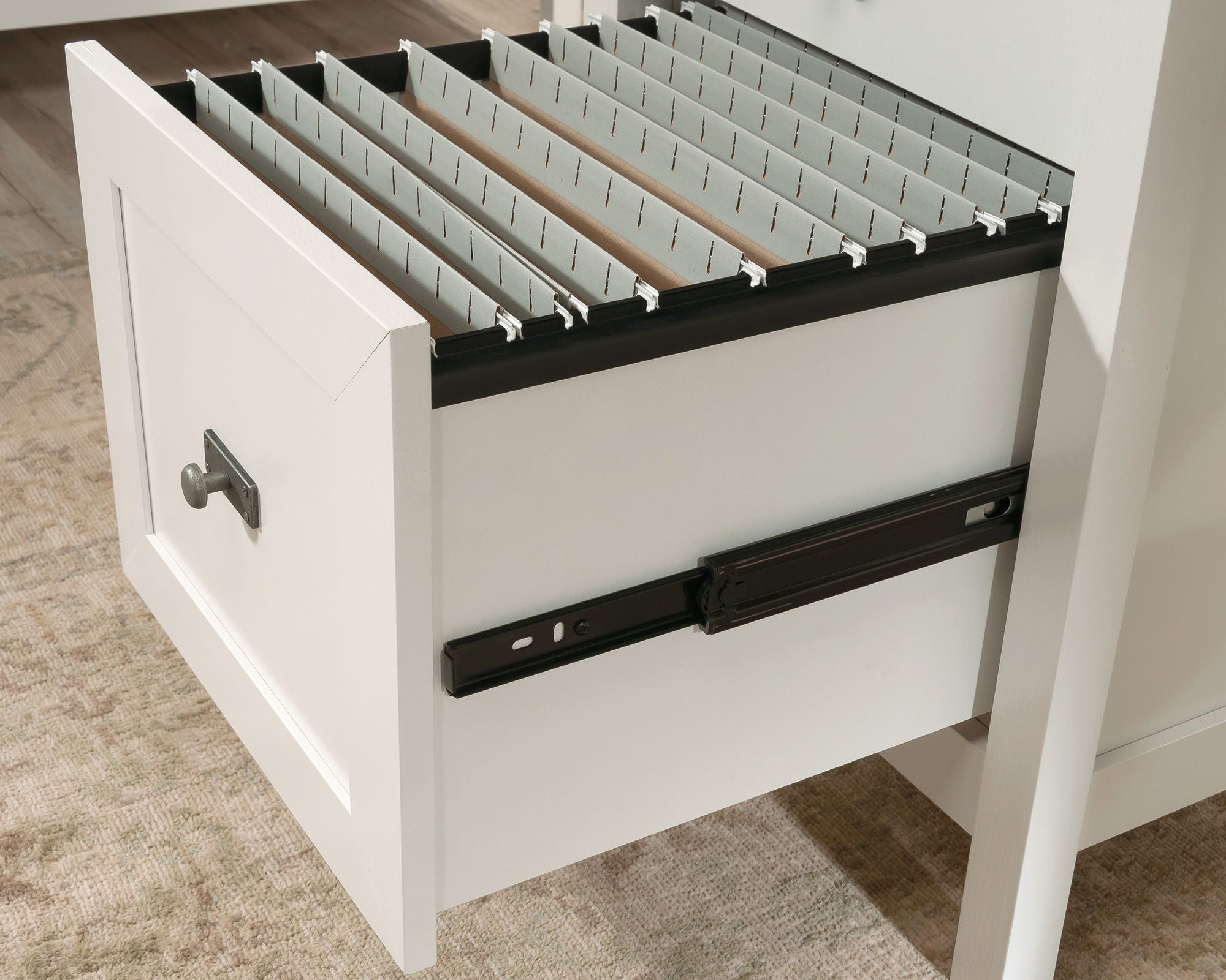 White Double Pedestal Desk with Hutch Bundle