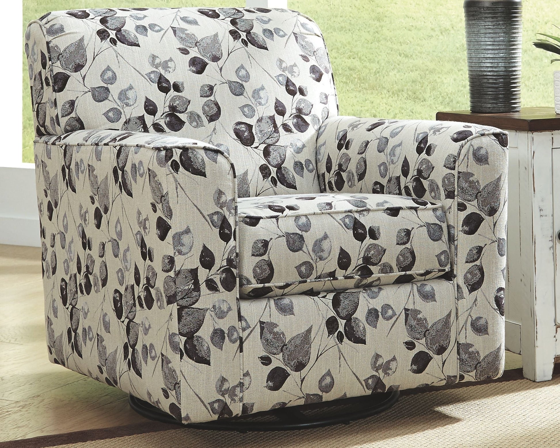 Ashley Furniture Abney - Platinum - Swivel Accent Chair | Meri Furniture