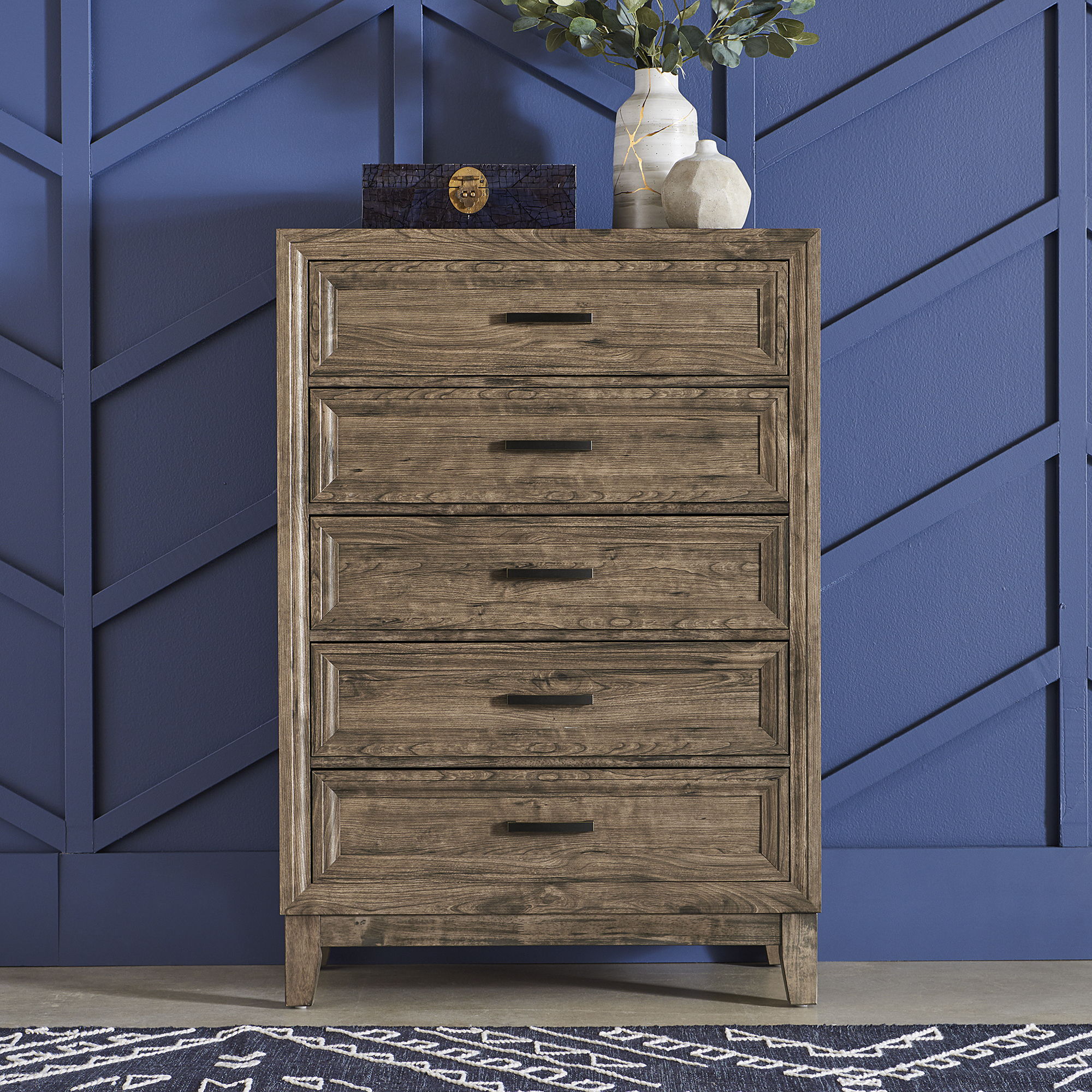 Liberty Furniture Ridgecrest - 5 Drawer Chest - Light Brown | Meri Furniture