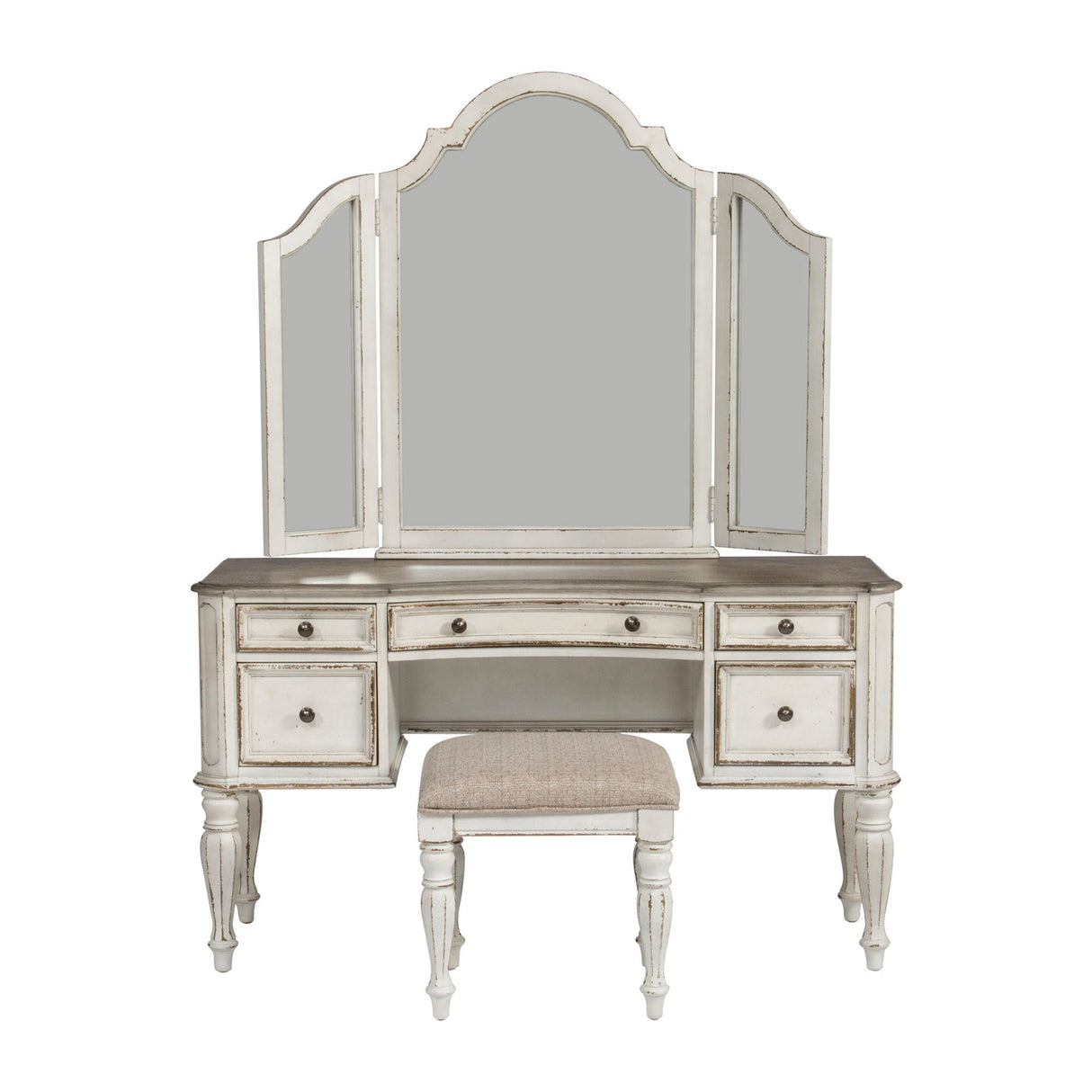 Magnolia Manor - 3 Piece Vanity Set - White