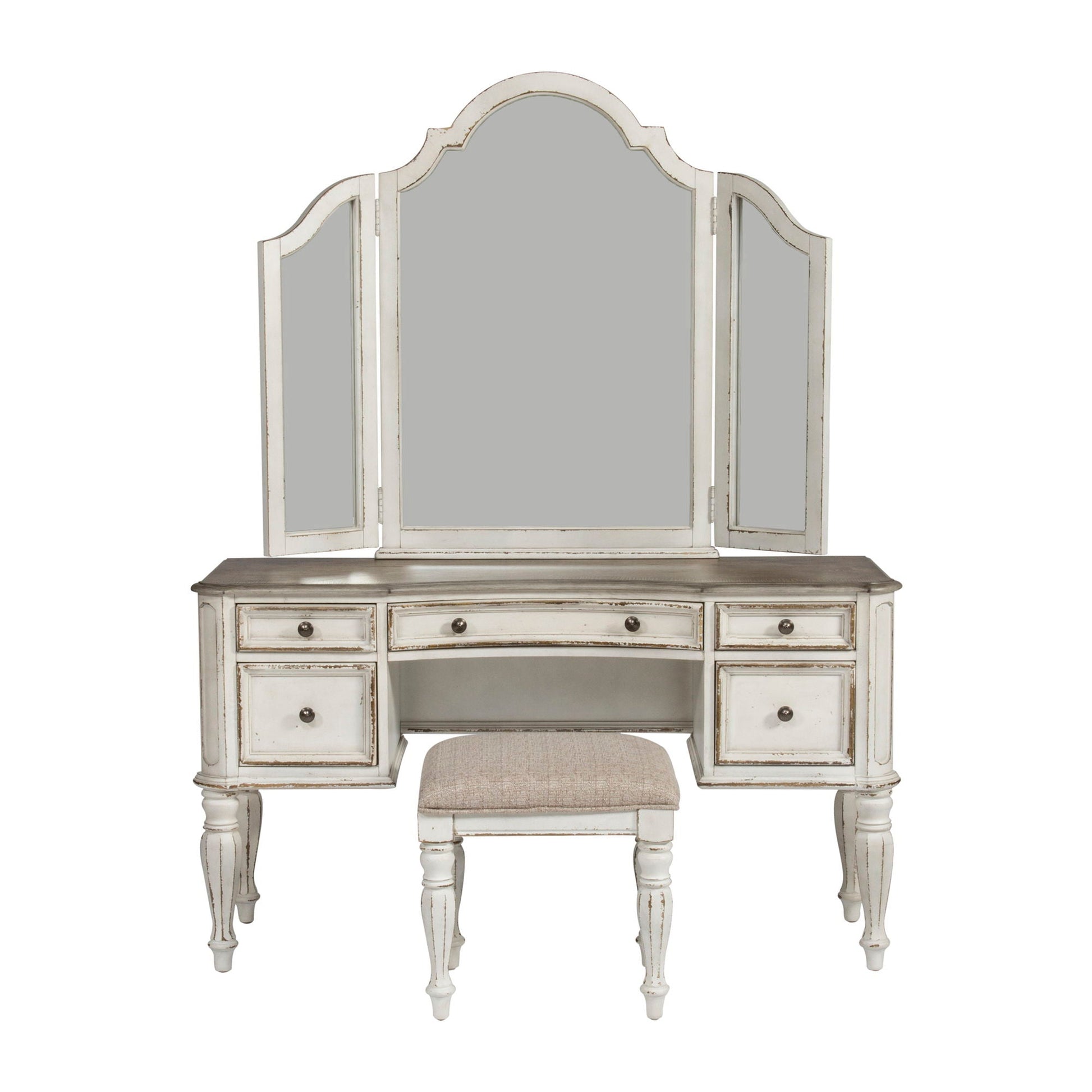 Liberty Furniture Magnolia Manor - 3 Piece Vanity Set - White | Meri Furniture