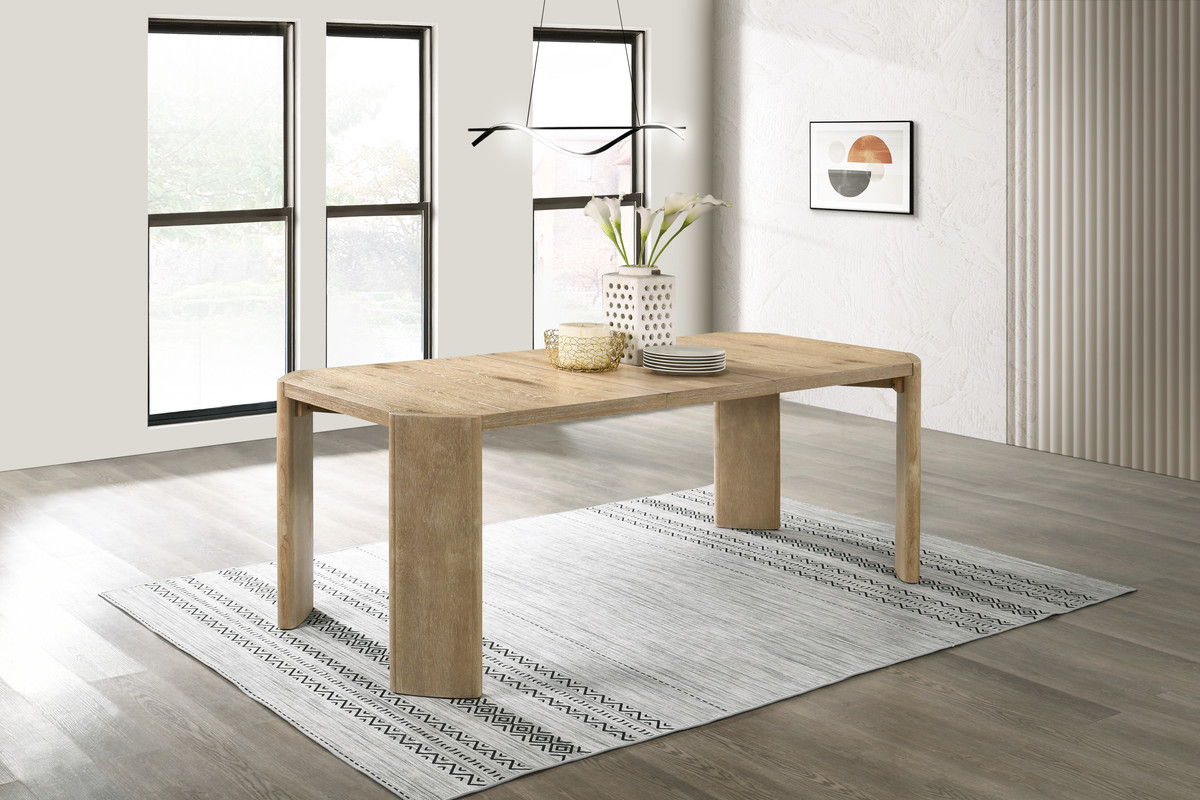 Magnus Oak Finish 84" Extendable Rectangular Dining Table