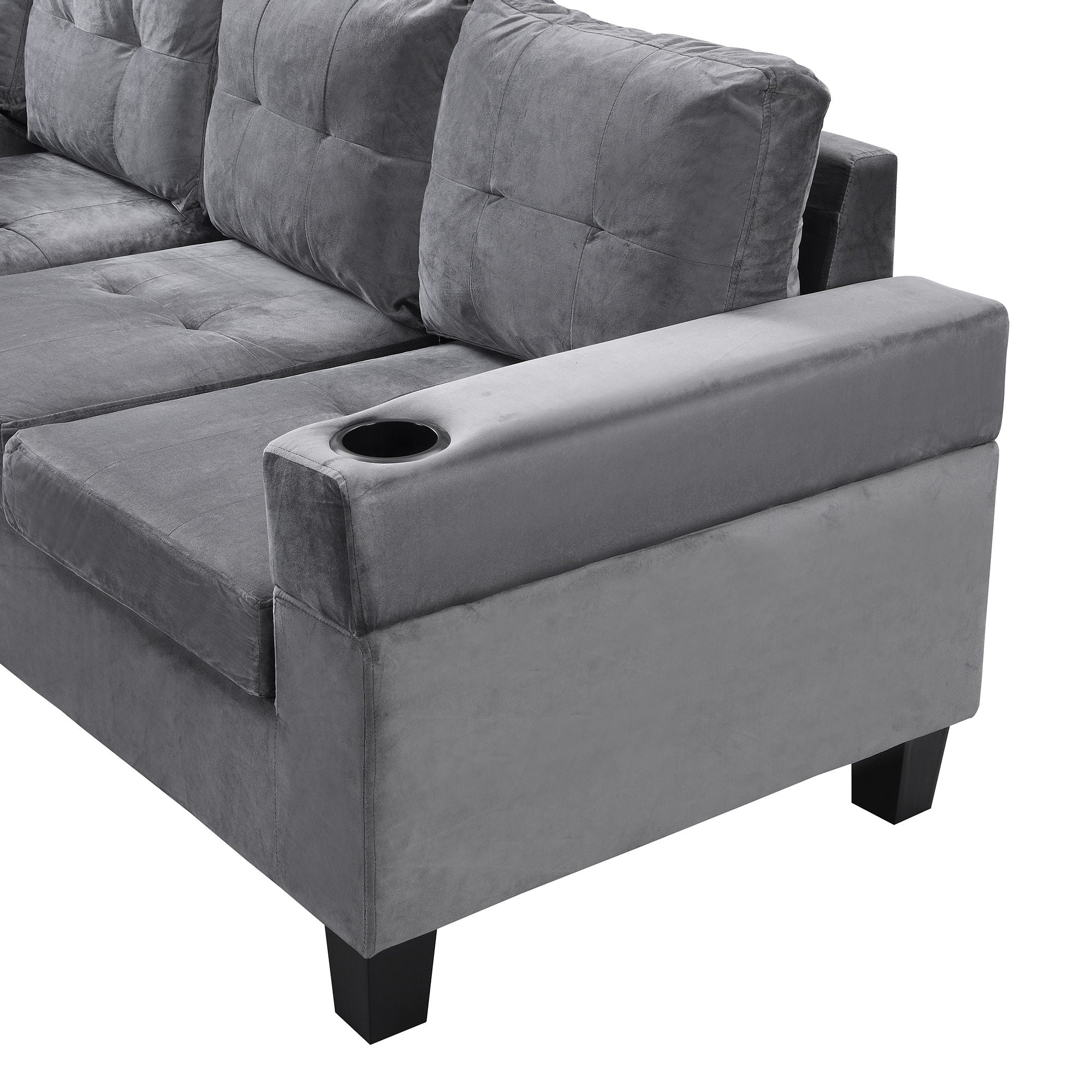 Modern Sectional Sofa Set With L Shape Chaise Lounge And Storage