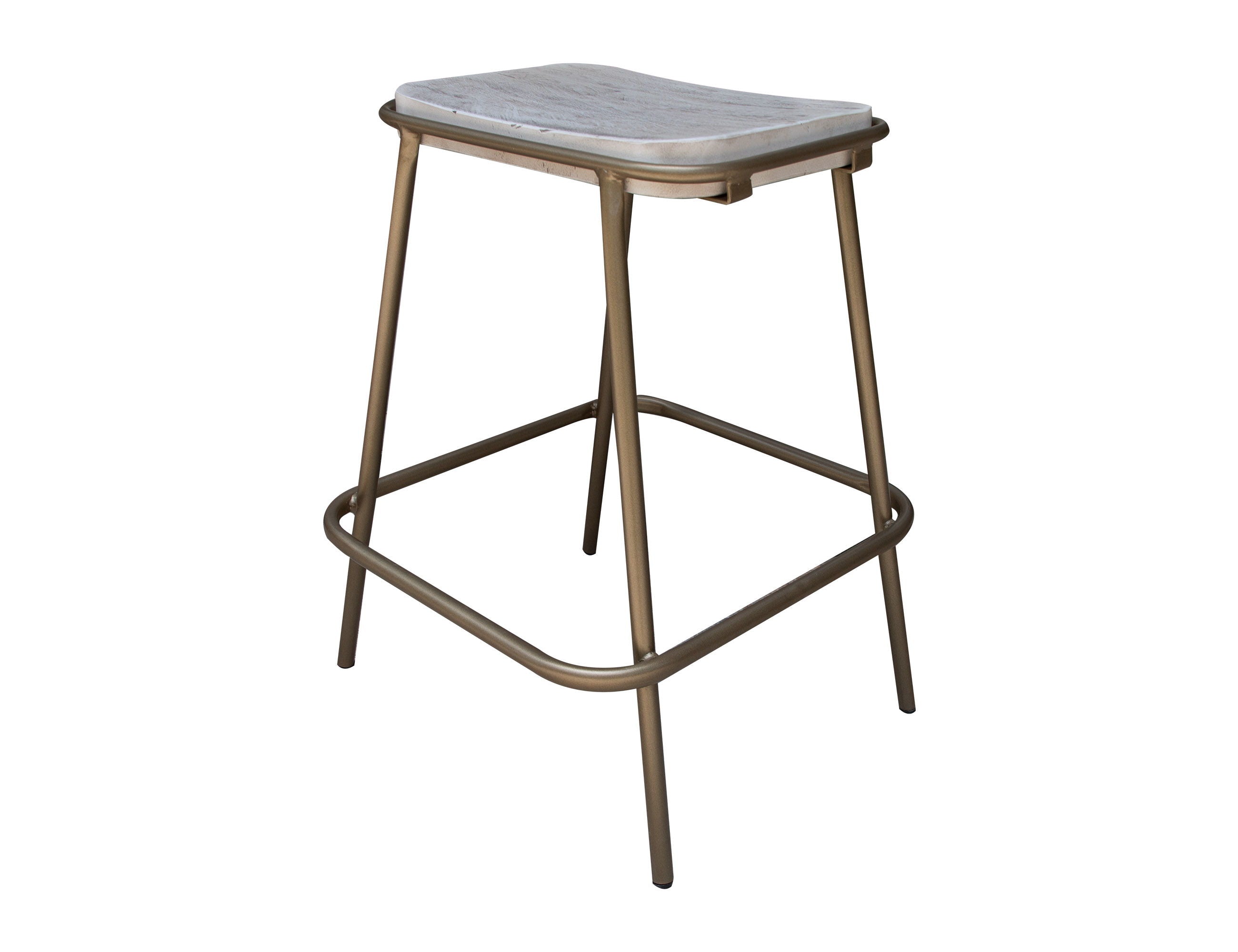 International Furniture Direct Sahara - Stool - Light Cream / Golden | Meri Furniture