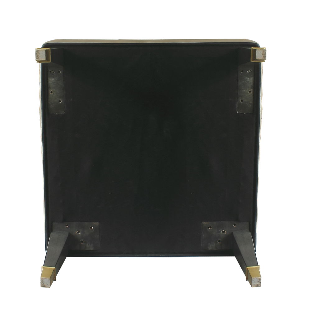 House Beatrice - Accent Chair With Pillow - Tan Synthetic Leather & Charcoal