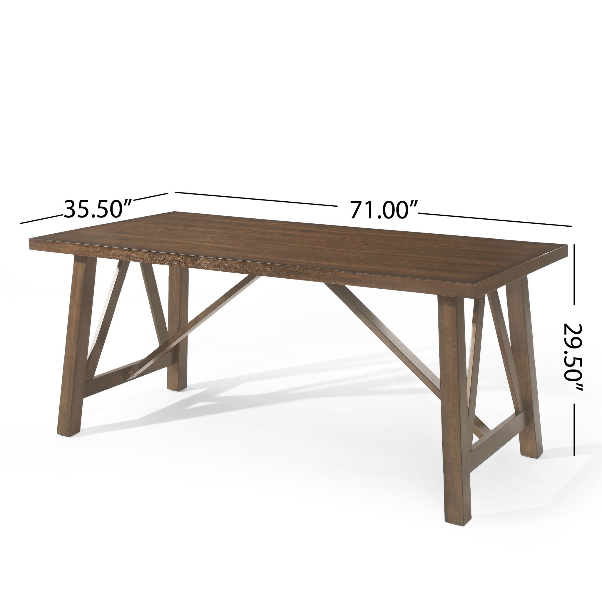 Farmhouse Style Dining Table With Wood Like Top