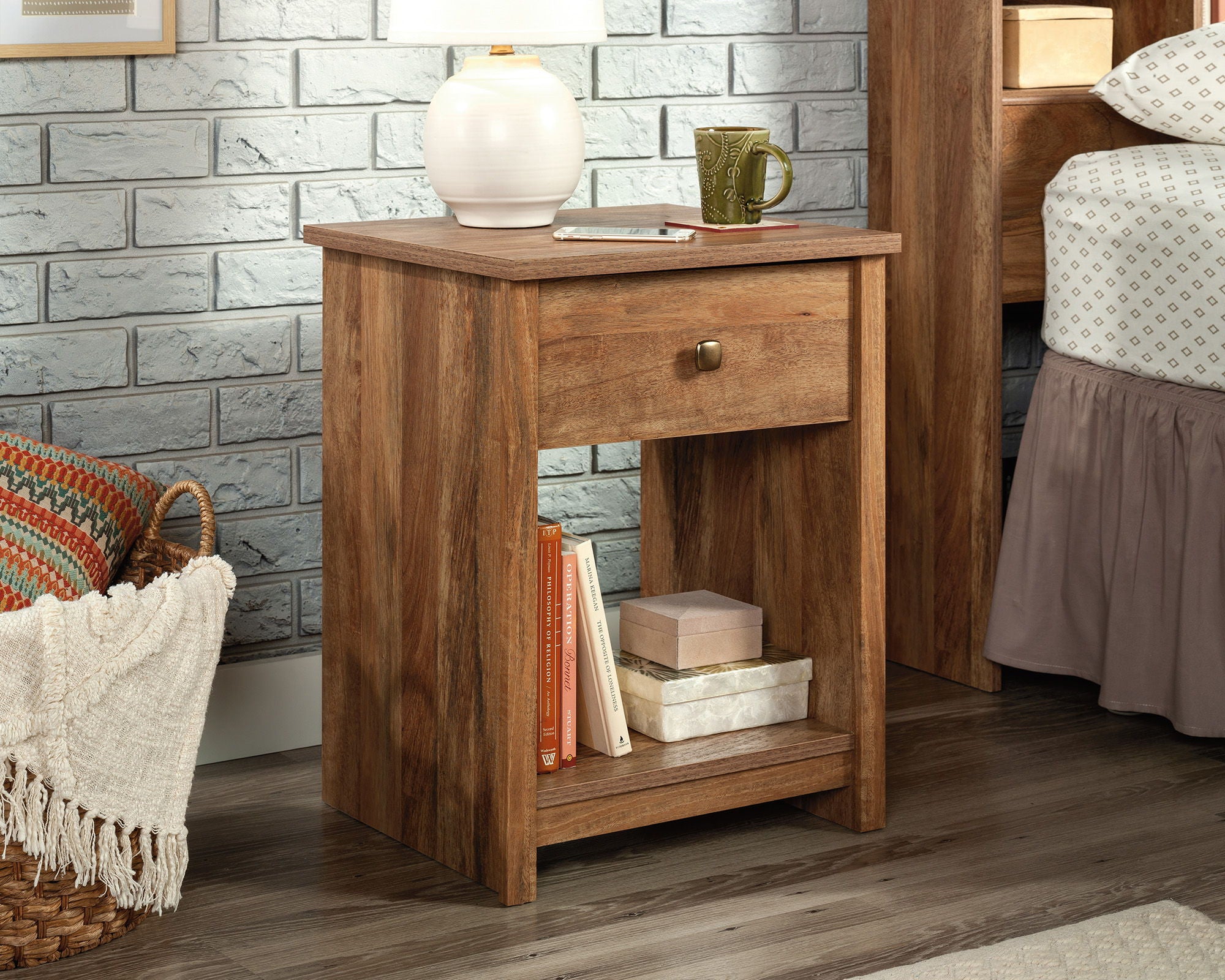 Night Stand with Drawer in Sindoori Mango
