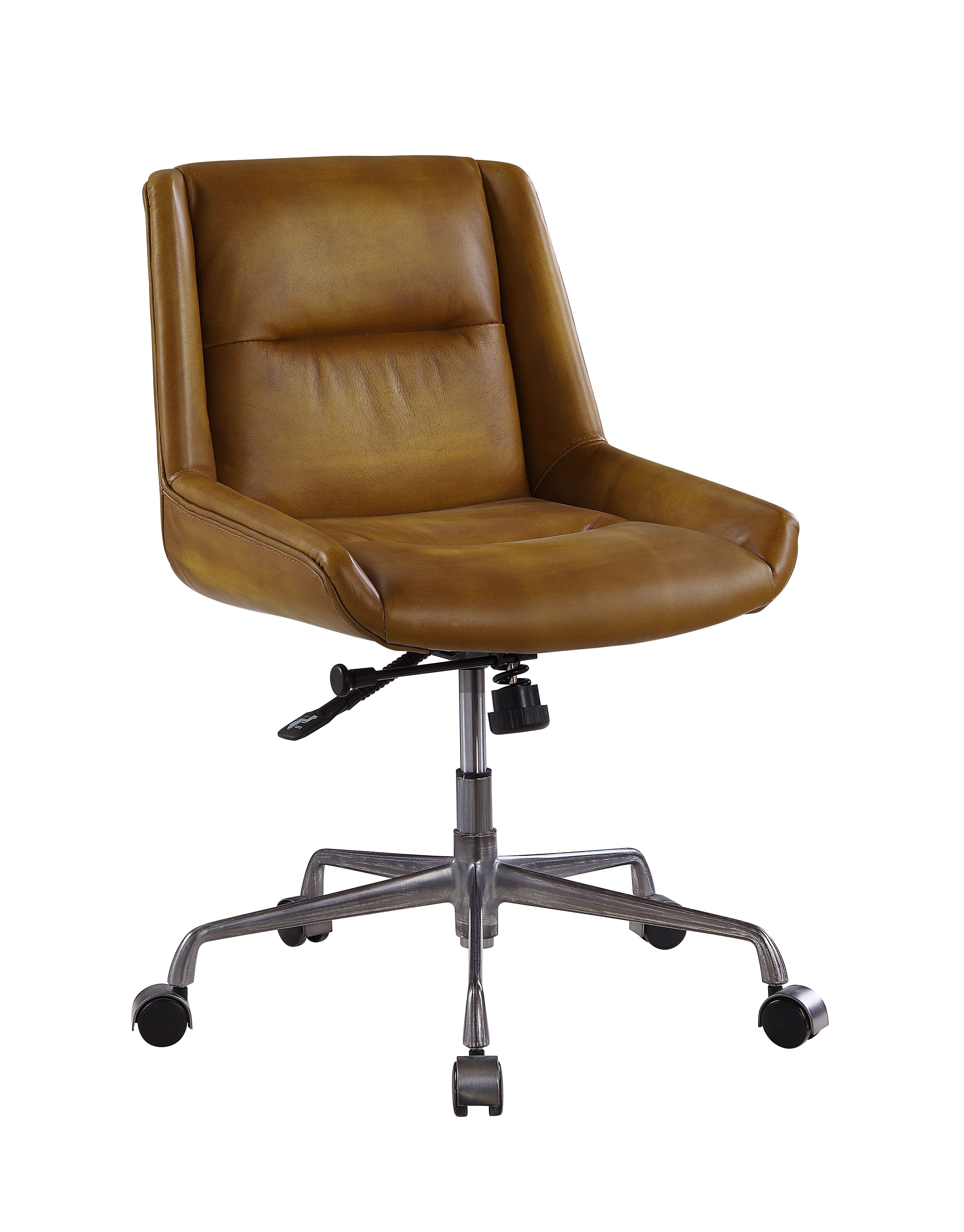 ACME Ambler - Executive Office Chair - Saddle Brown Top Grain Leather | Meri Furniture