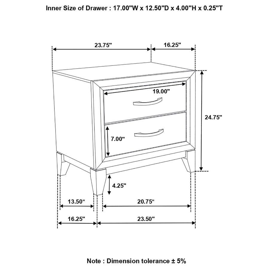 Coaster Fine Furniture Watson - 2-Drawer Nightstand - Gray Oak | Meri Furniture