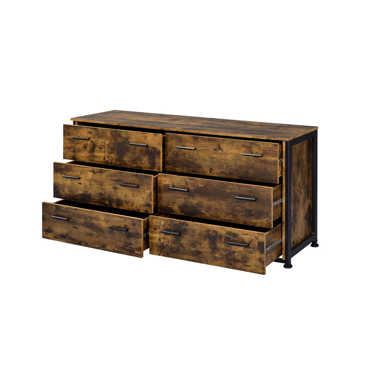 ACME Juvanth - Dresser - Rustic Oak & Black Finish | Meri Furniture