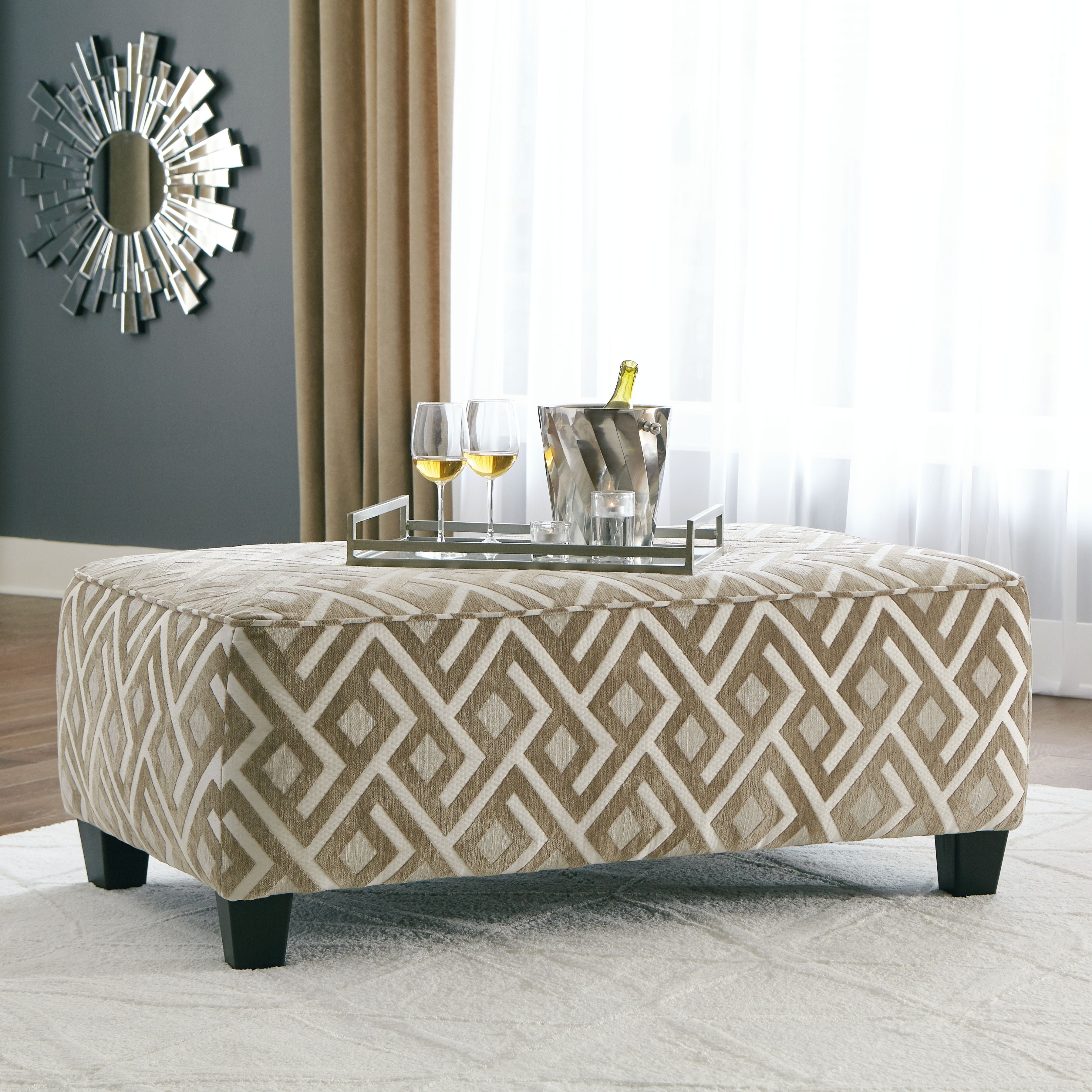 Ashley Furniture Dovemont - Putty - Oversized Accent Ottoman | Meri Furniture