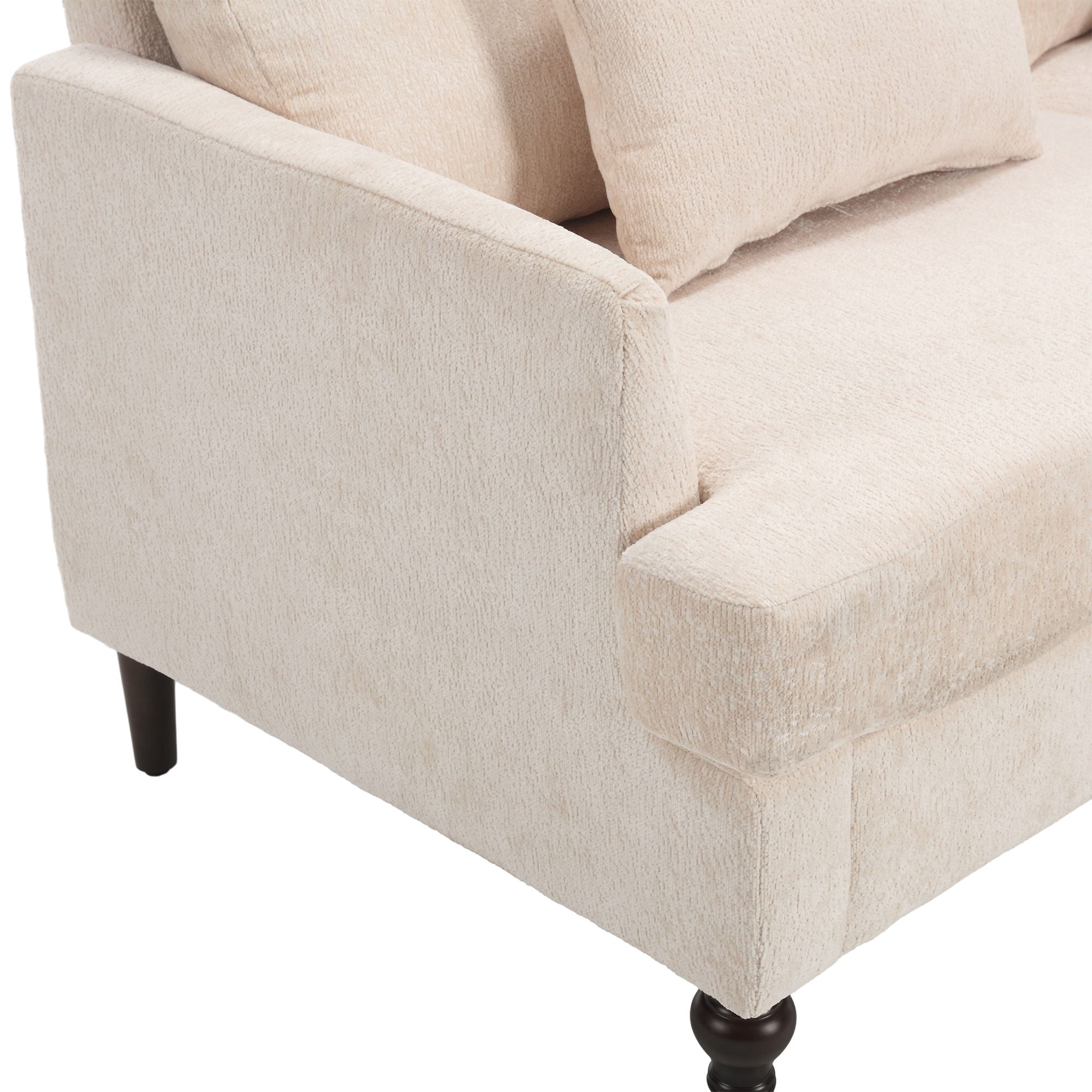 Mid Century Modern Fabric Loveseat Sofa, 2 Seat Upholstered Couch