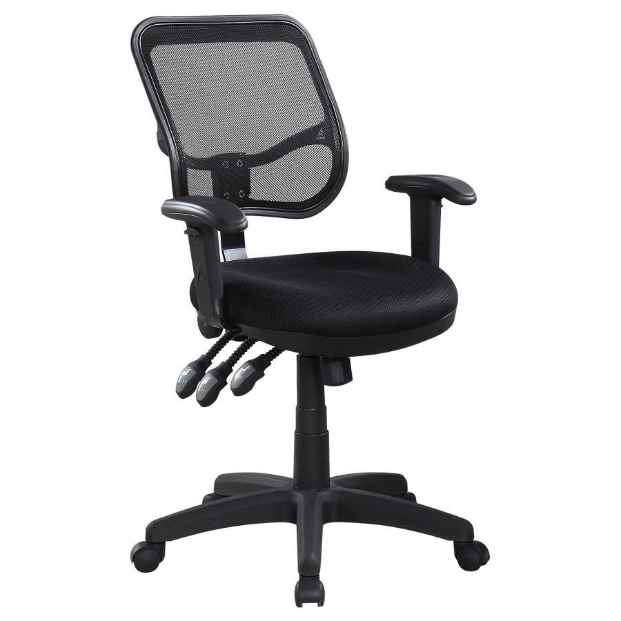 Coaster Fine Furniture Rollo - Upholstered Adjustable Ergonomic Office Chair - Black | Meri Furniture