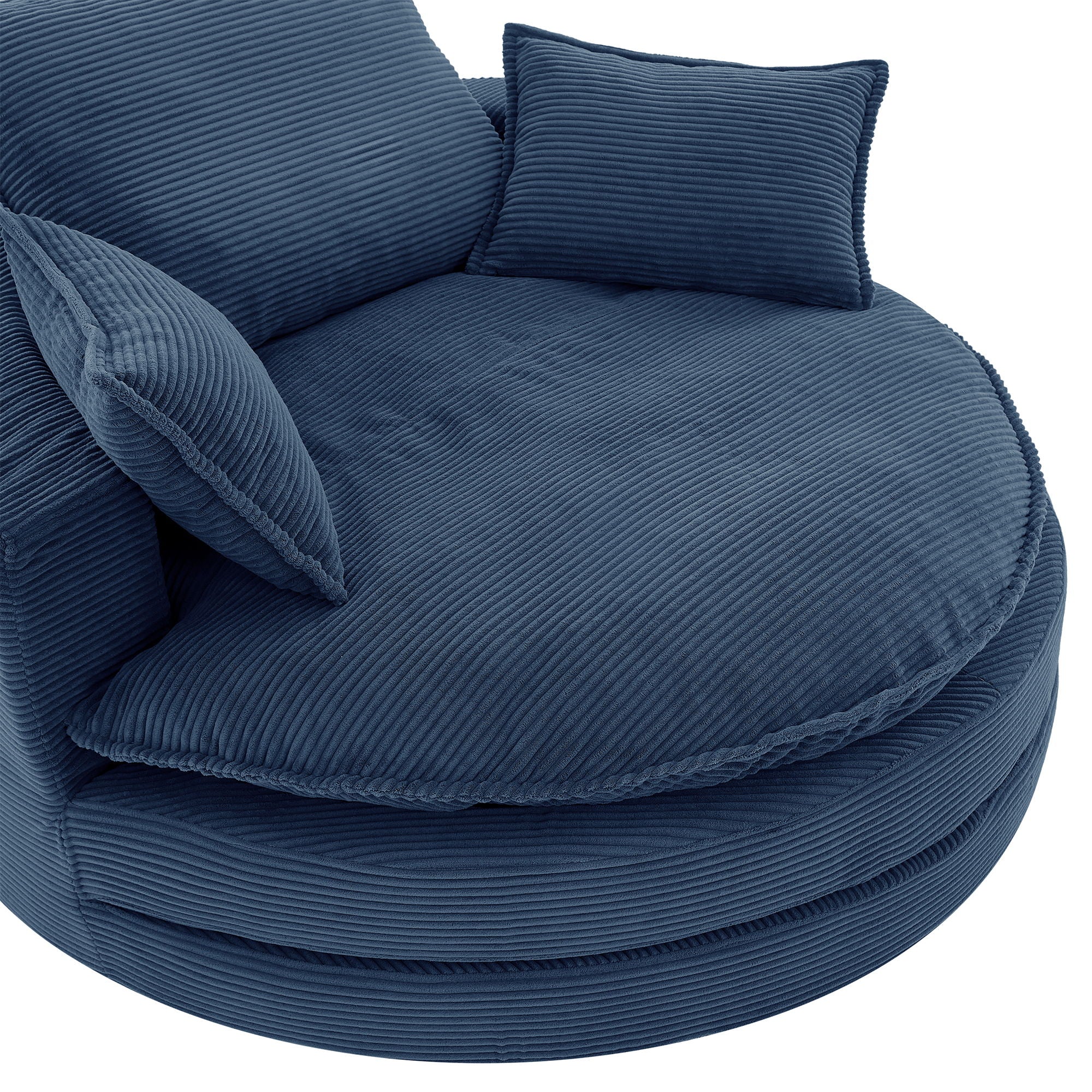 360° Swivel Accent Barrel Chair With Dual Layer Cushion And 3 Removable Pillows