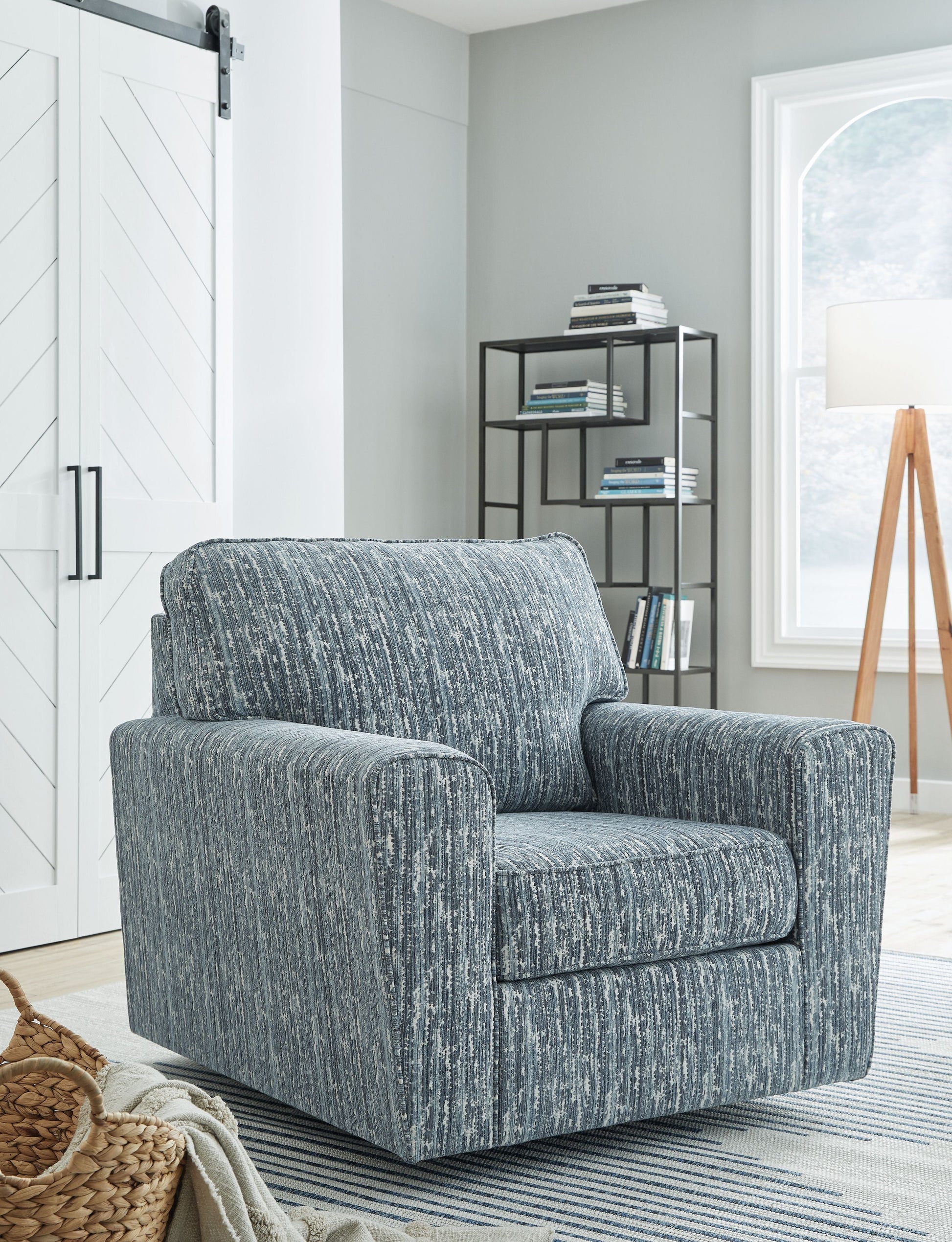 Signature Design by Ashley® Aterburm - Twilight - Swivel Accent Chair | Meri Furniture