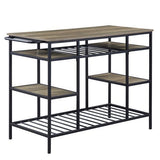 Lona - Kitchen Island - Rustic Oak & Black Finish