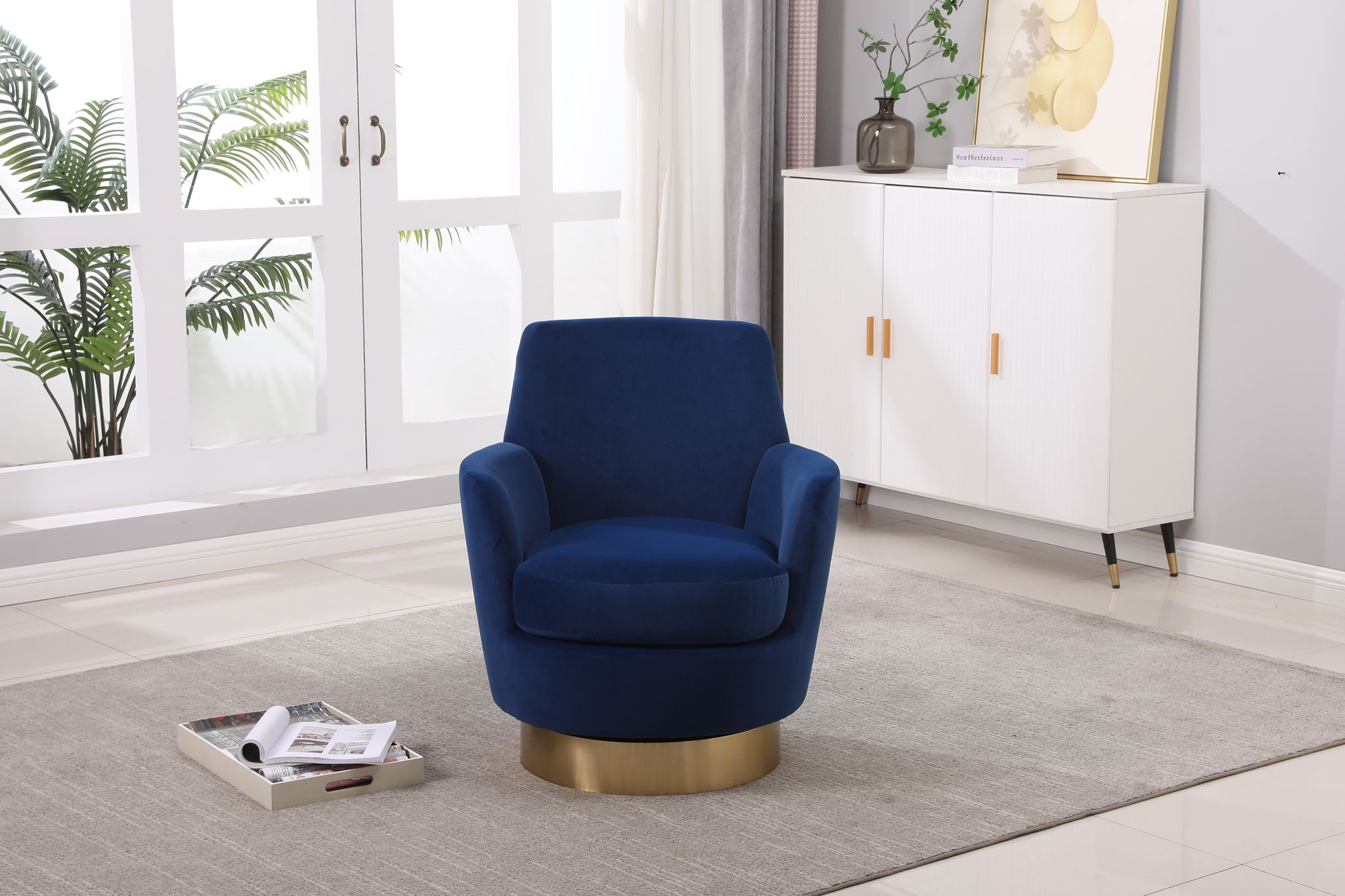 Teddy Swivel Barrel Chair, Swivel Accent Chairs Armchair For Living Room