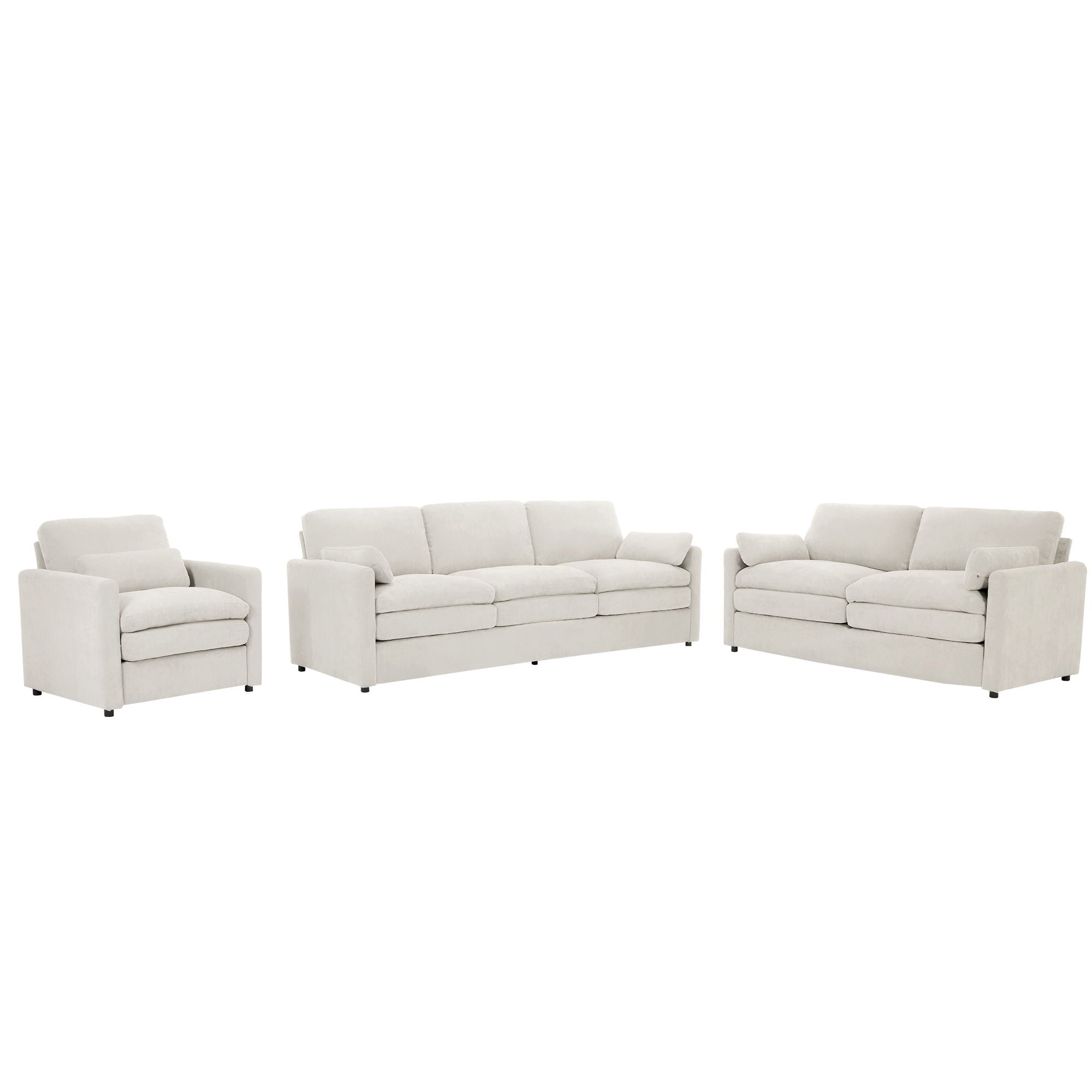 Cozy Upholstered Sofa Set For Living Room